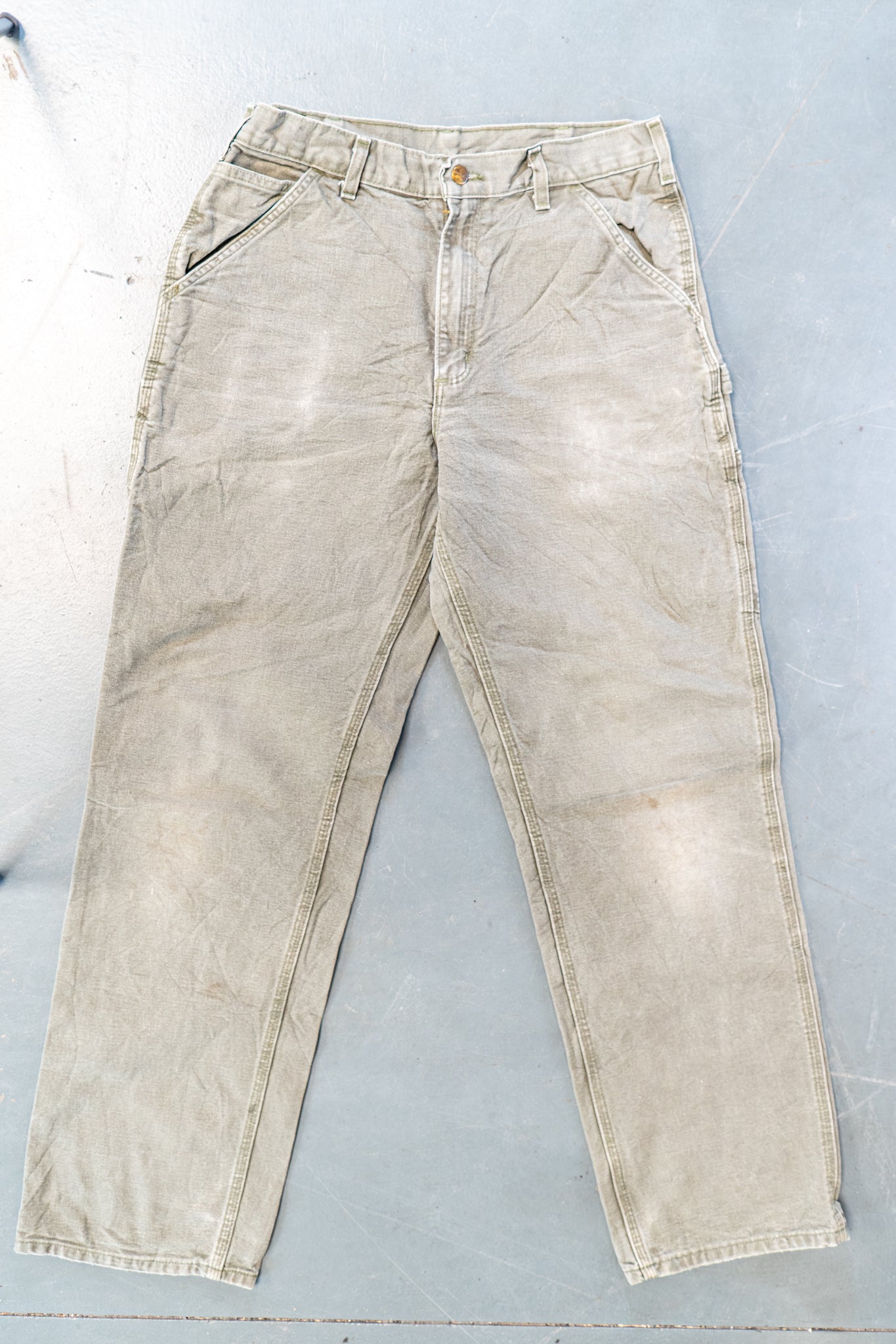 True Vintage Carhartt Carpenter Trousers – Green, w30,L33 Regular (1990s)