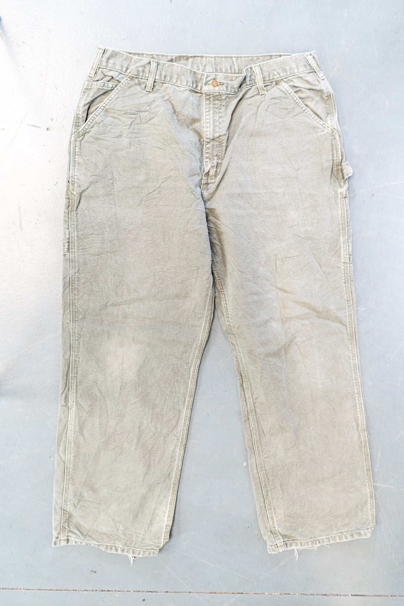 True Vintage Carhartt Carpenter Trousers – Green, w34,L30 Regular (1990s)