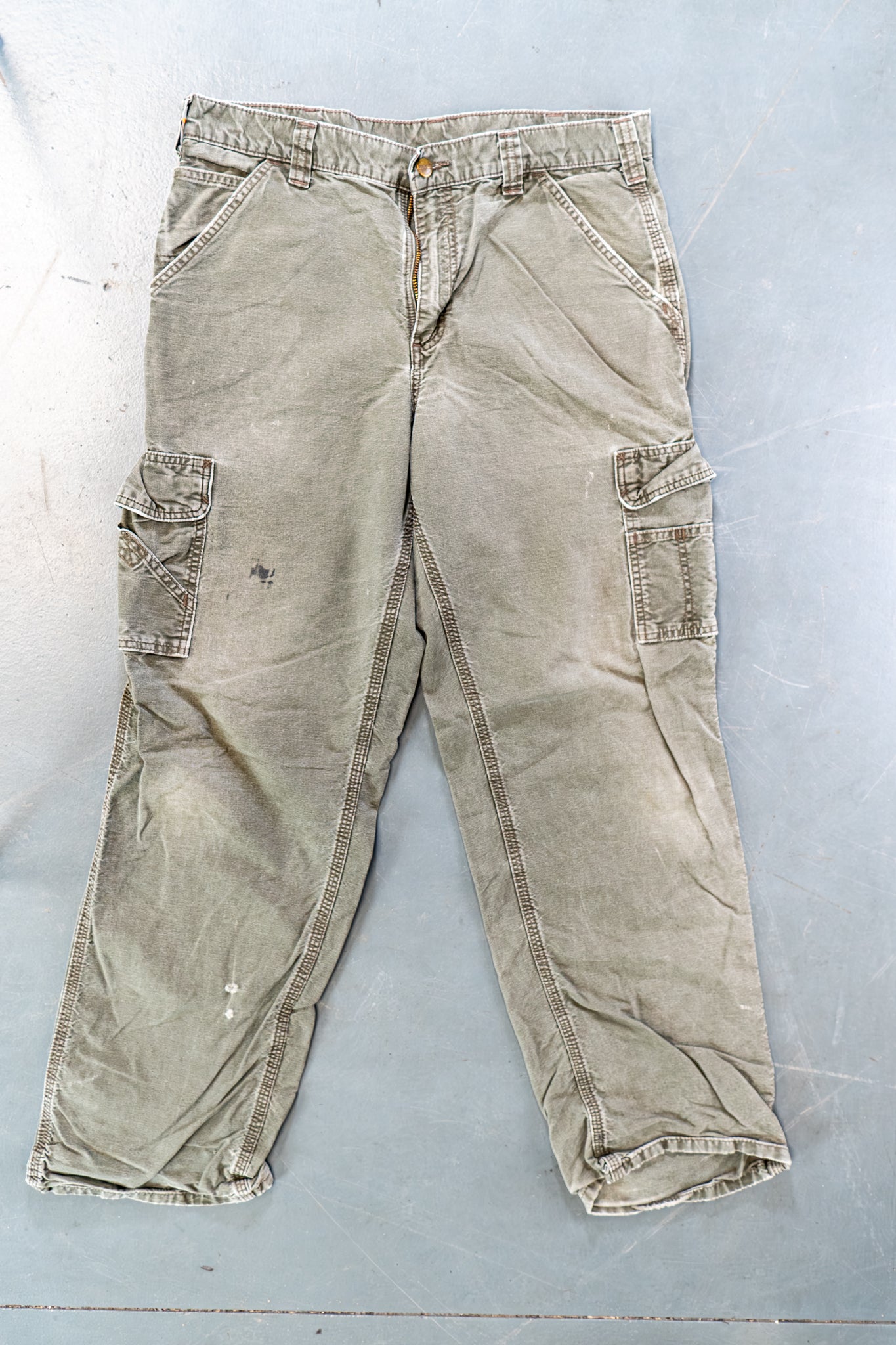 True Vintage Carhartt Carpenter Trousers – Green, w34,L31 Regular (1990s)