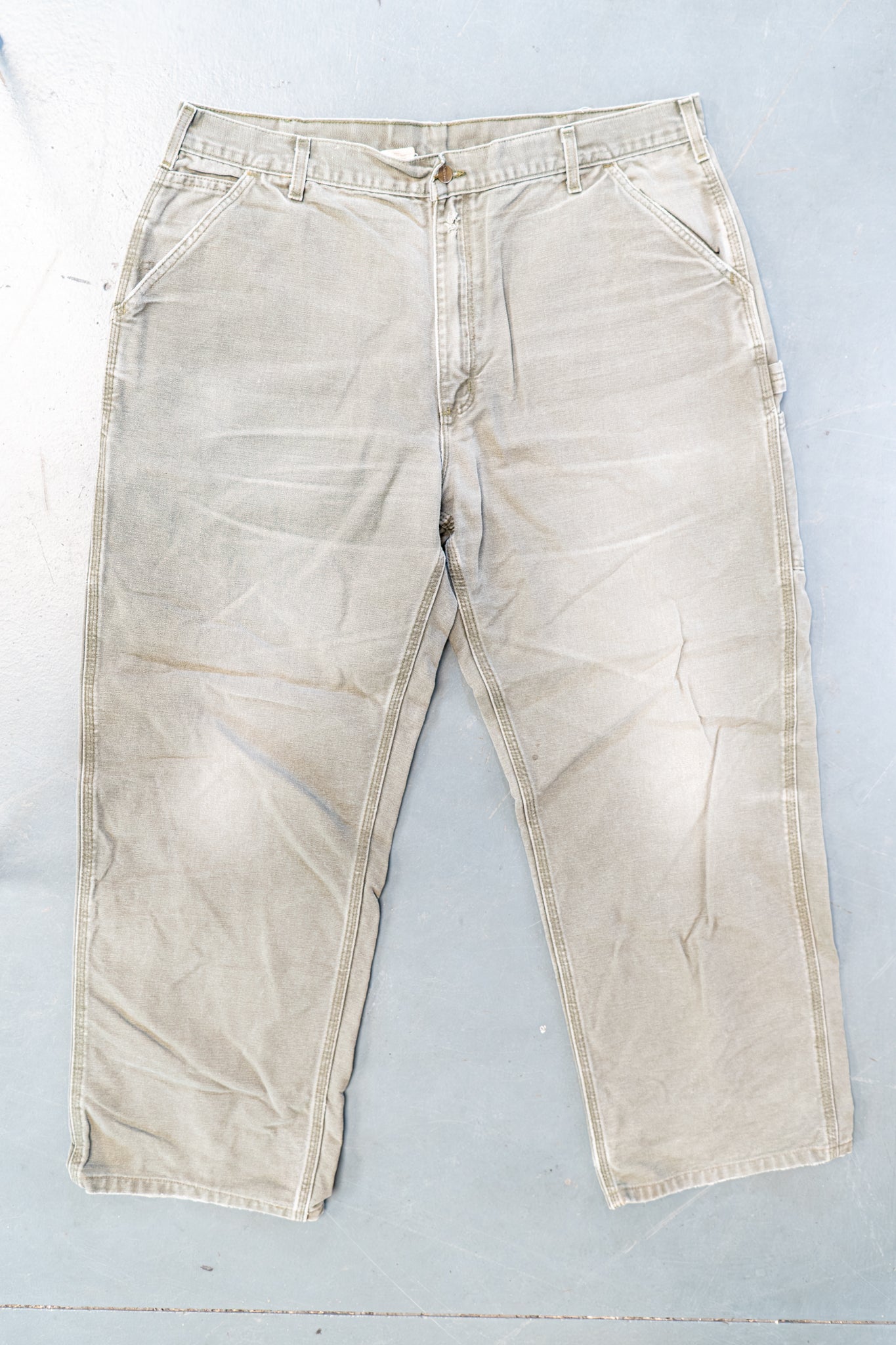True Vintage Carhartt Carpenter Trousers – Green, w38,L29 Regular (1990s)