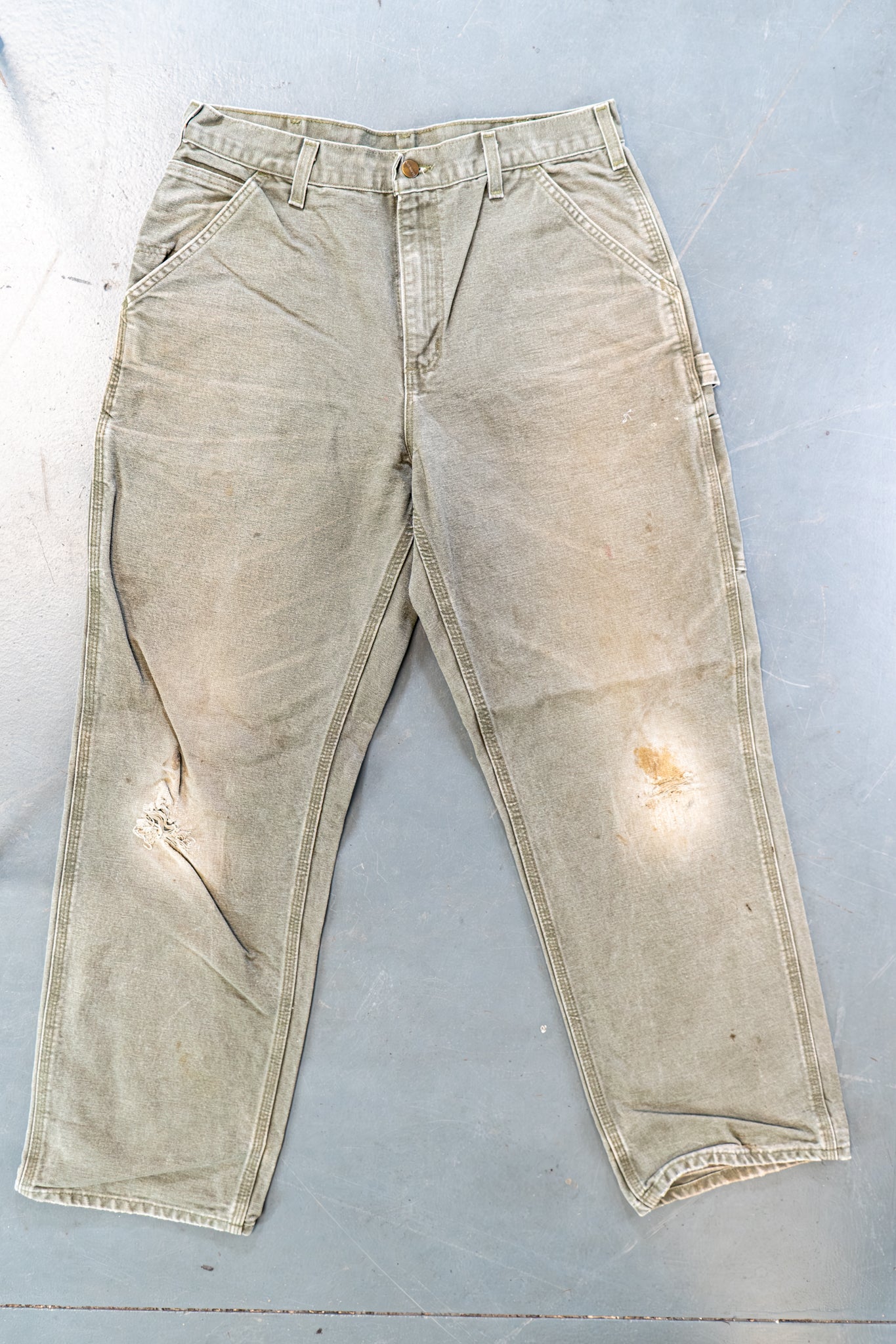 True Vintage Carhartt Carpenter Trousers – Green, w32,L31 Regular (1990s)