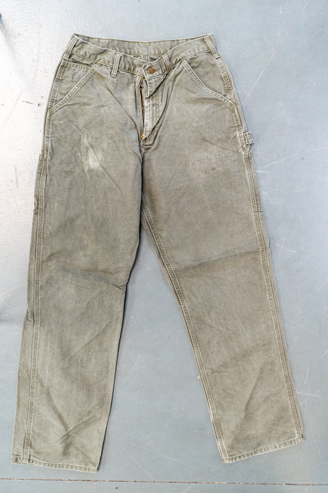 True Vintage Carhartt Carpenter Trousers – Green, w28,L33 Regular (1990s)