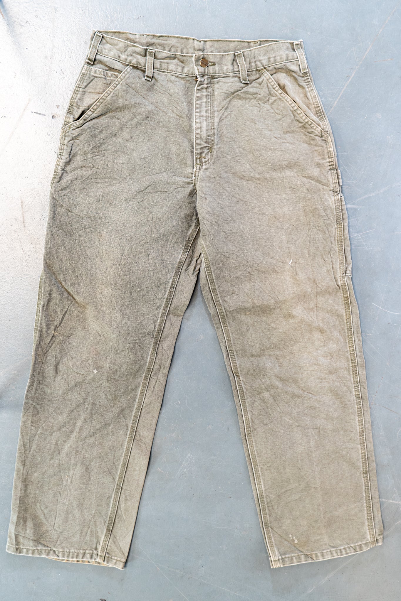 True Vintage Carhartt Carpenter Trousers – Green, w32,L30 Regular (1990s)