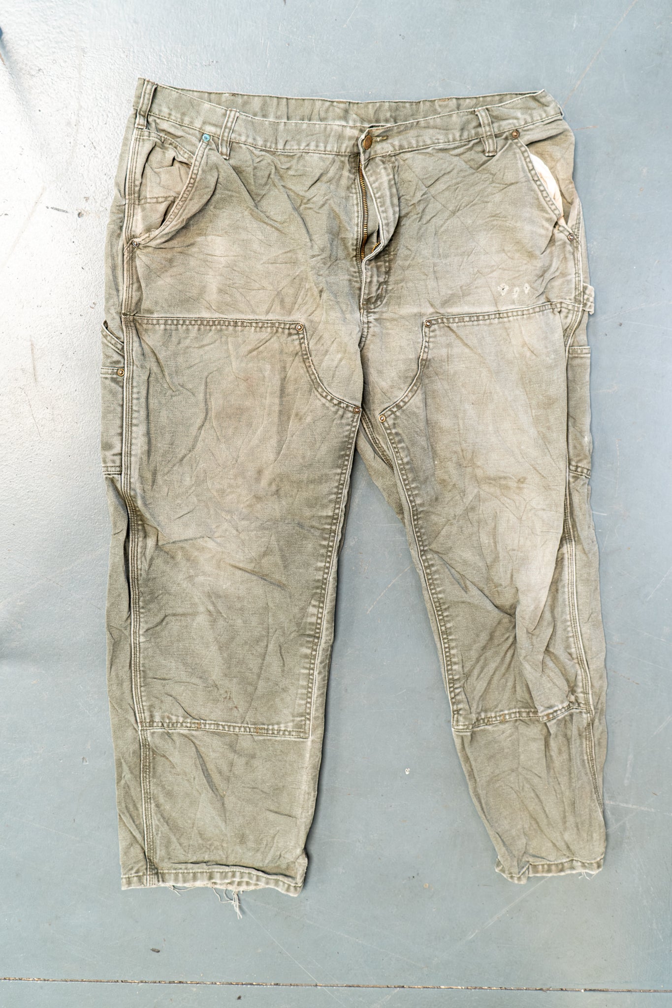 True Vintage Carhartt Carpenter Trousers - Double Knee – Green, w40,L29 Regular (1990s)