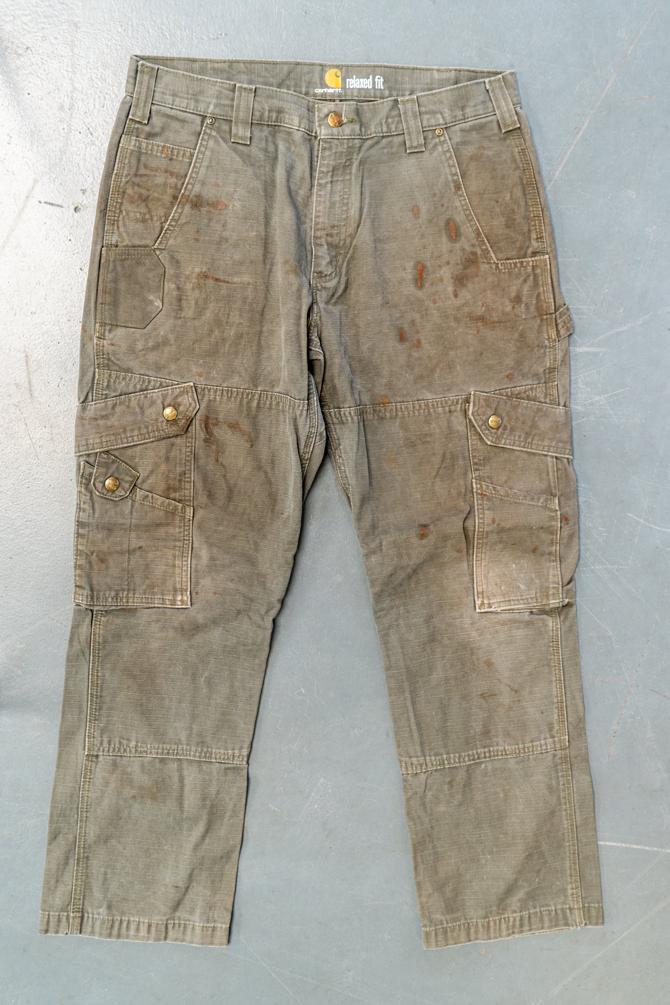 True Vintage Carhartt Carpenter Trousers – Green, w34,L29 Regular (1990s)
