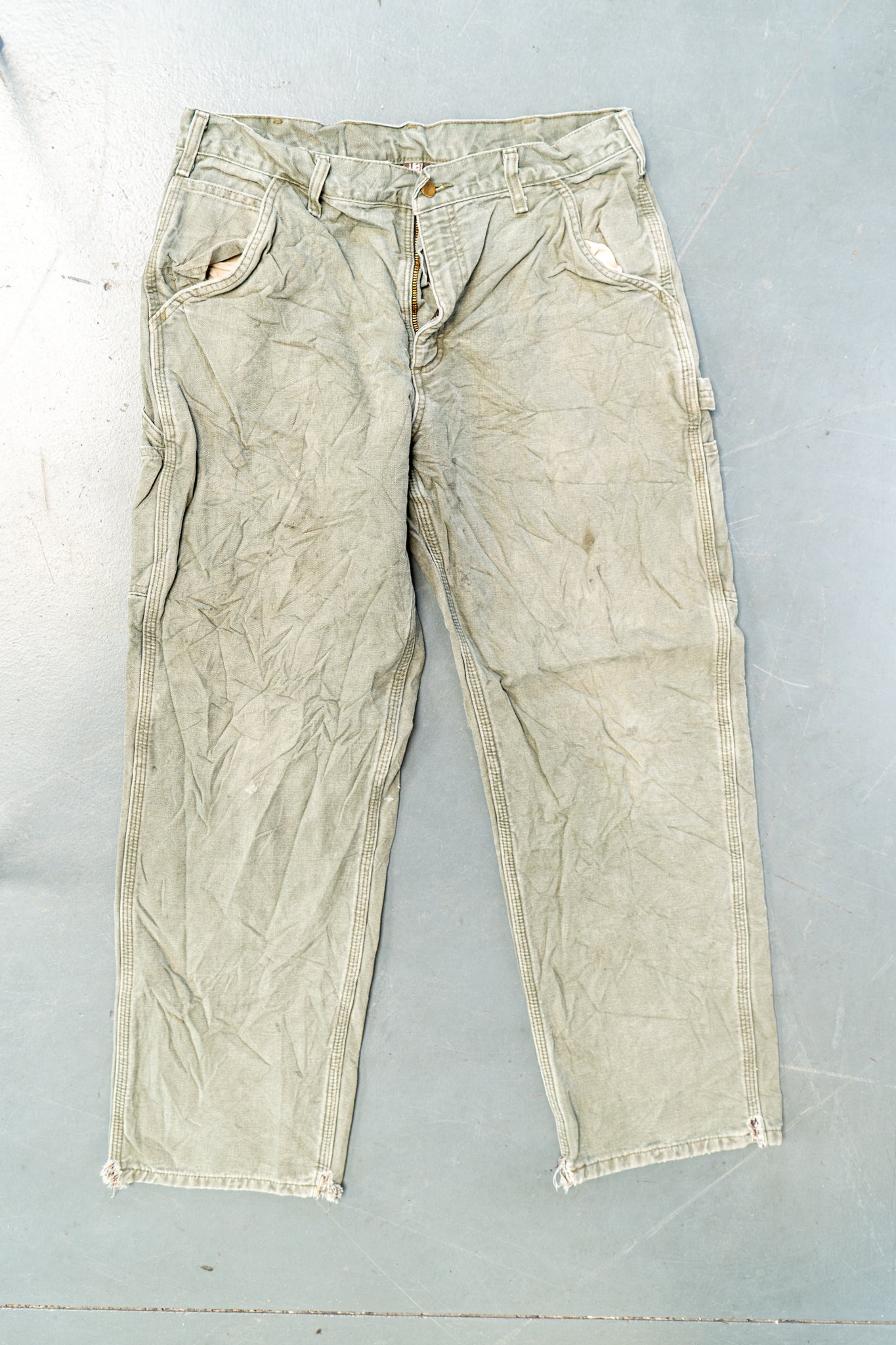 True Vintage Carhartt Carpenter Trousers – Green, w34,L29 Regular (1990s)