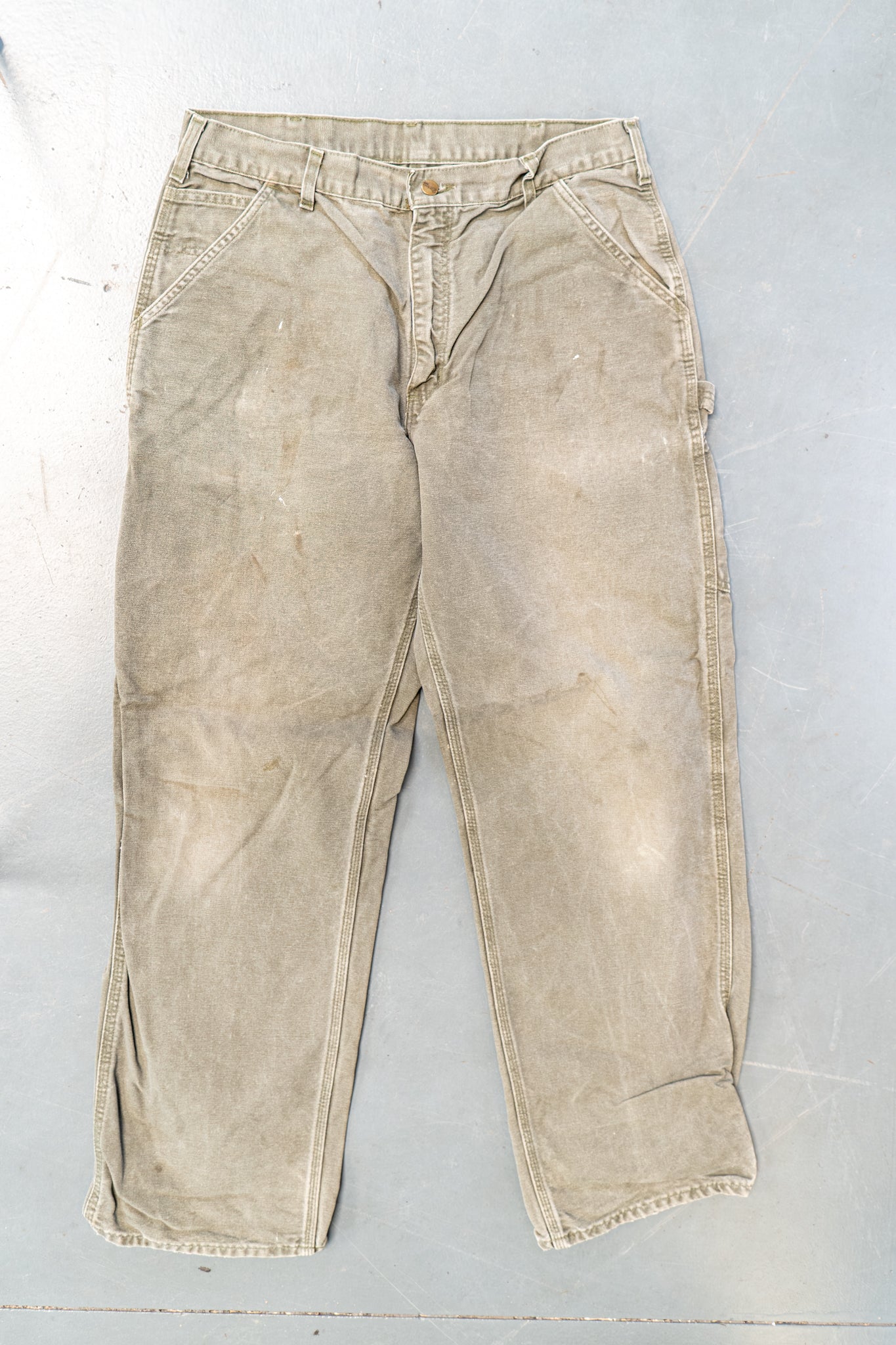 True Vintage Carhartt Carpenter Trousers – Green, w34,L31 Regular (1990s)