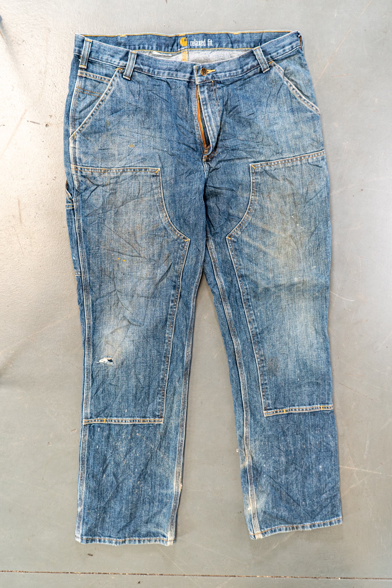 True Vintage Carhartt Carpenter Trousers - Double knee  – Denim, w38,L31 Regular (1990s)