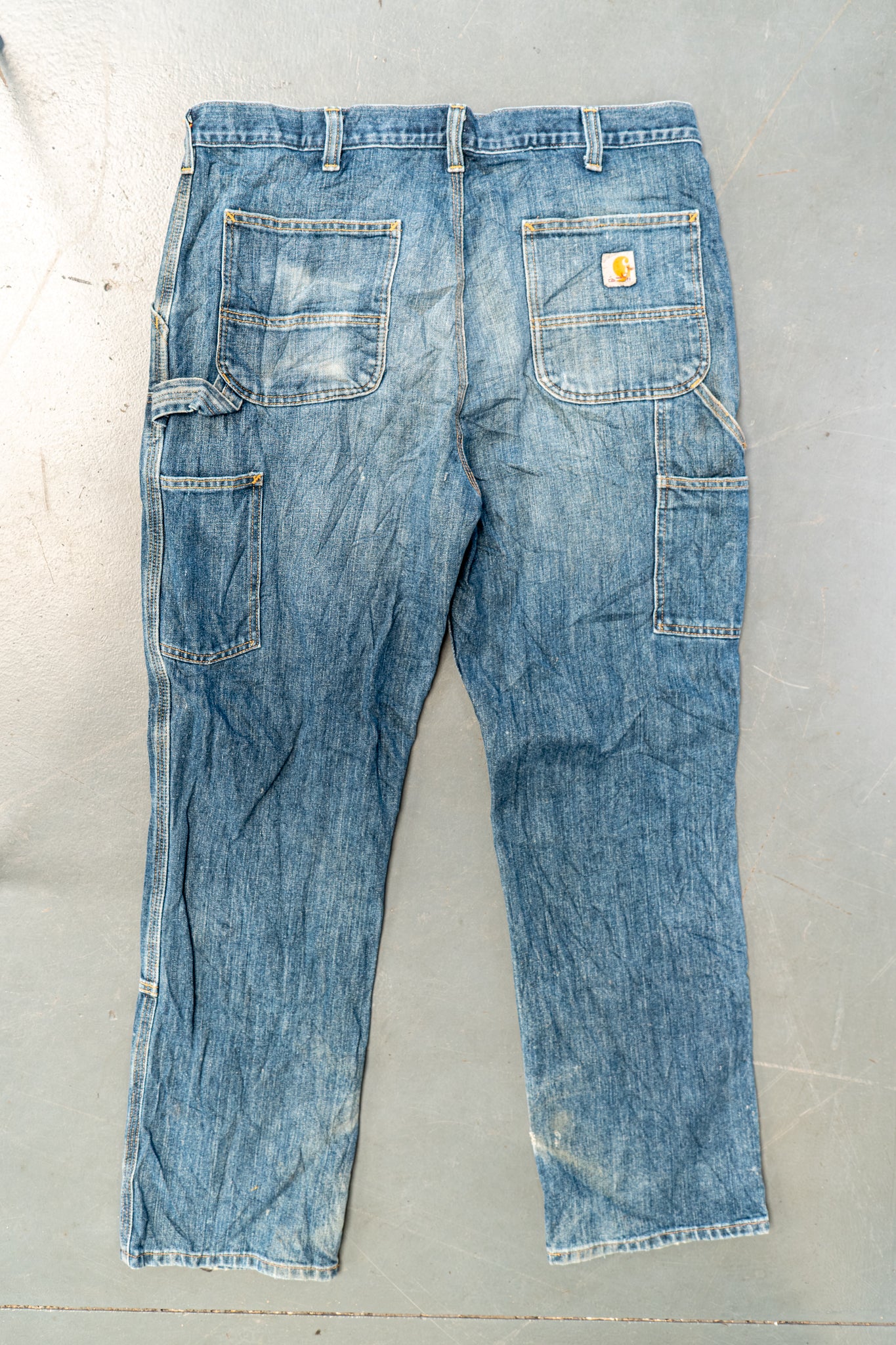 True Vintage Carhartt Carpenter Trousers - Double knee  – Denim, w38,L31 Regular (1990s)
