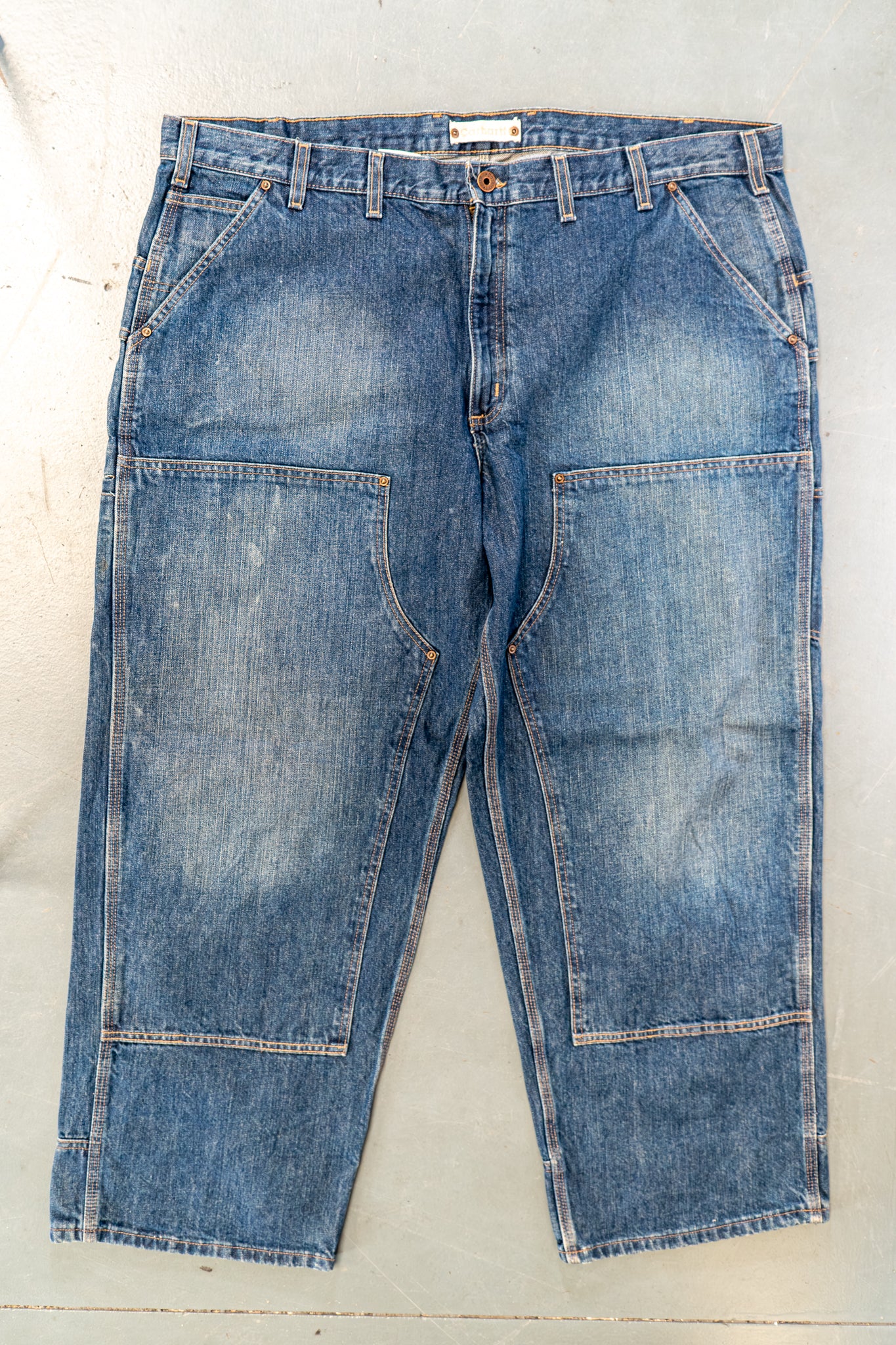 True Vintage Carhartt Carpenter Trousers - Double knee  – Denim, w46,L31 Regular (1990s)