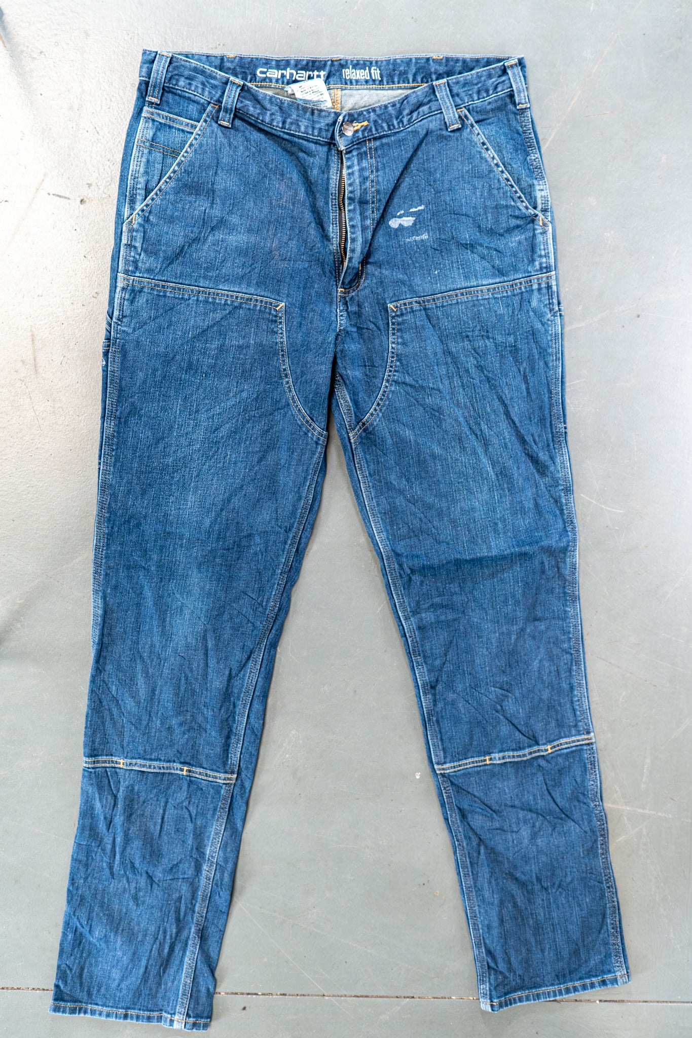 True Vintage Carhartt Carpenter Trousers - Double knee  – Denim, w36,L34 Regular (1990s)