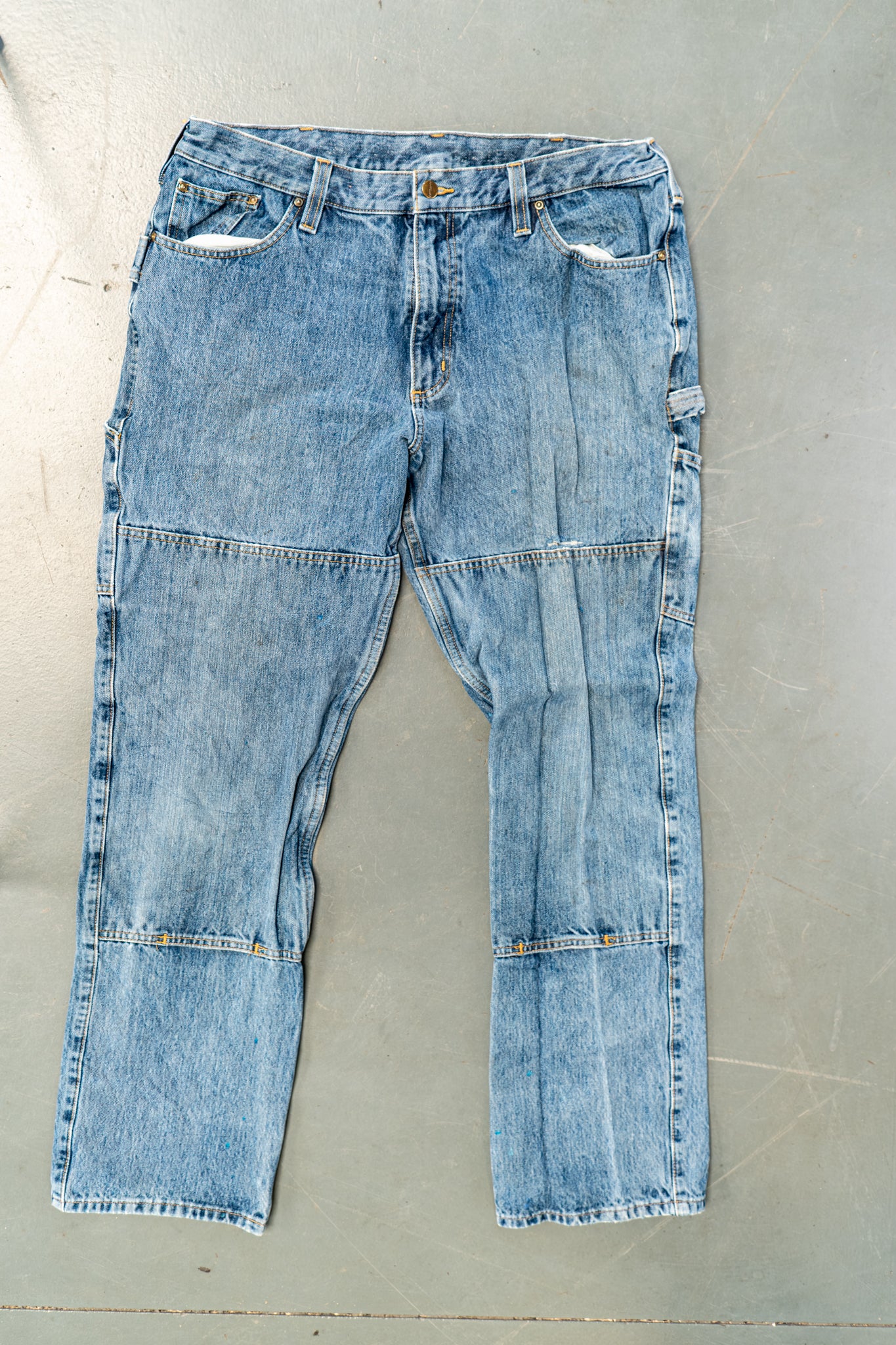 True Vintage Carhartt Carpenter Trousers - Double knee  – Denim, w35,L31 Regular (1990s)