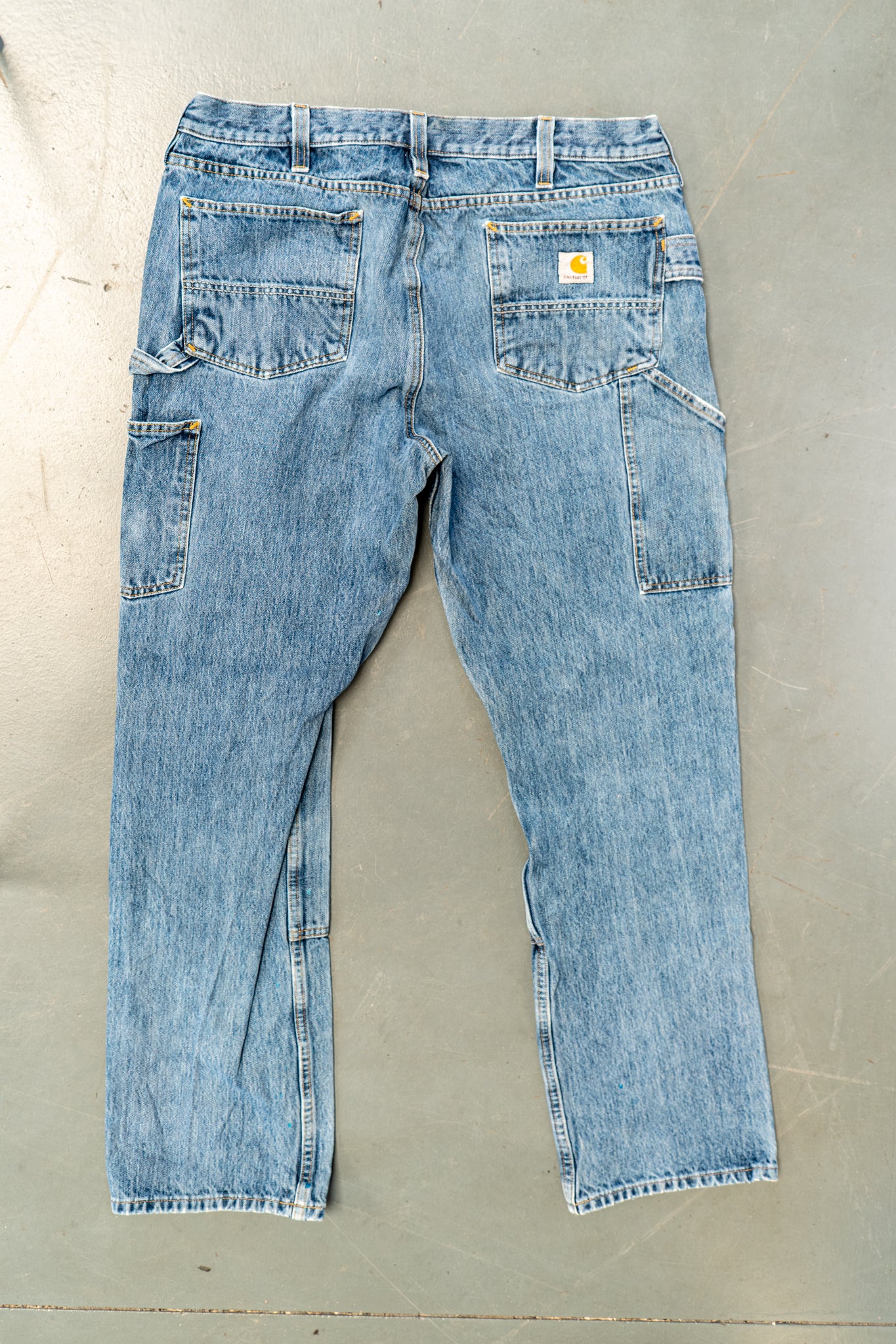 True Vintage Carhartt Carpenter Trousers - Double knee  – Denim, w35,L31 Regular (1990s)