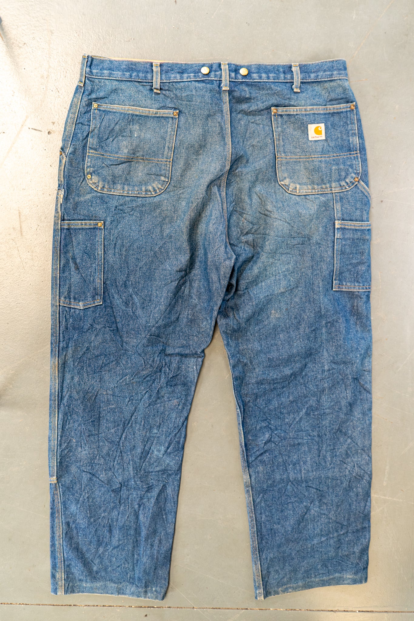 True Vintage Carhartt Carpenter Trousers - Double knee  – Denim, w43,L31 Regular (1990s)