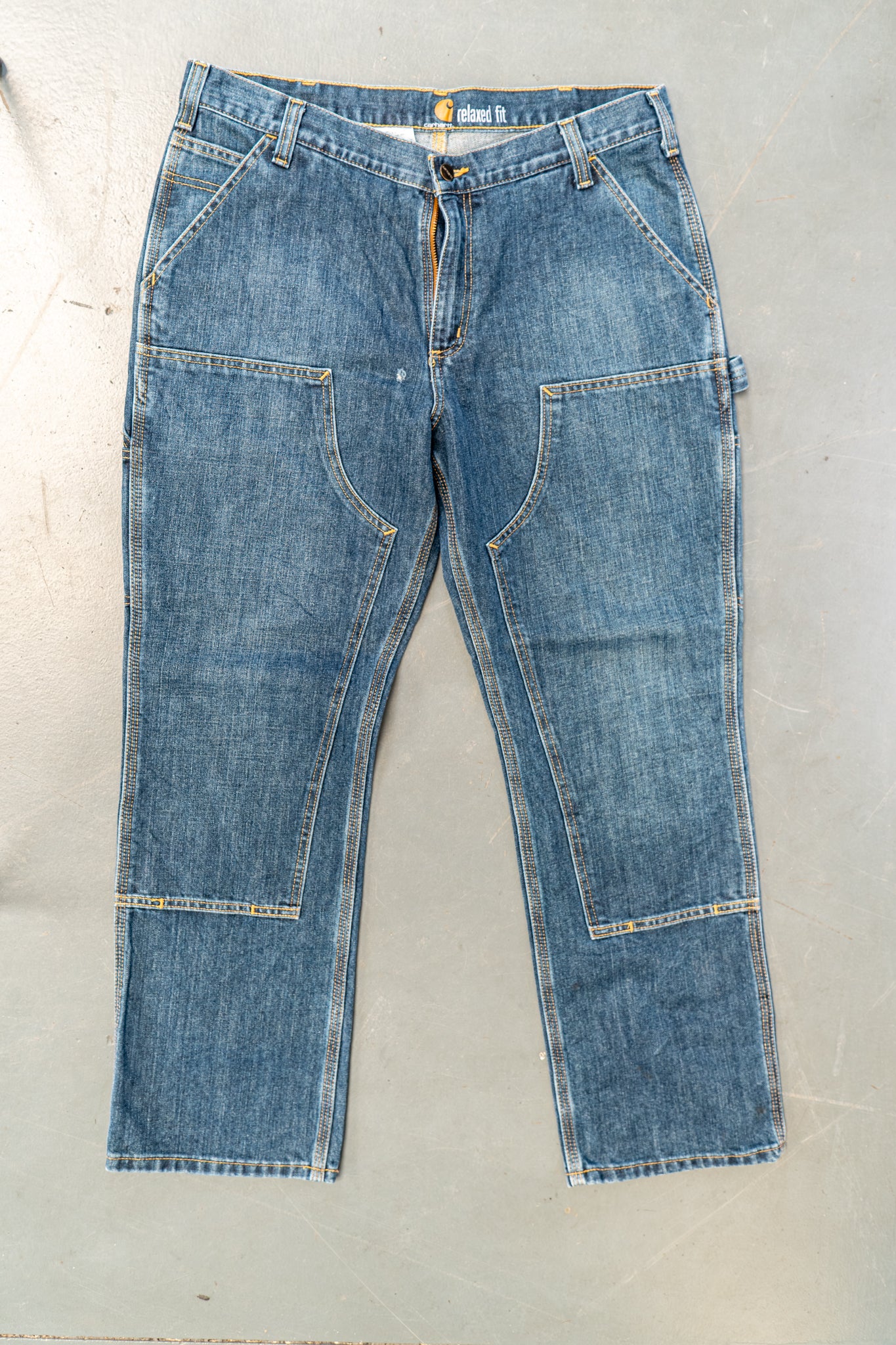 True Vintage Carhartt Carpenter Trousers - Double knee – Denim, w35,L30 Regular (1990s)