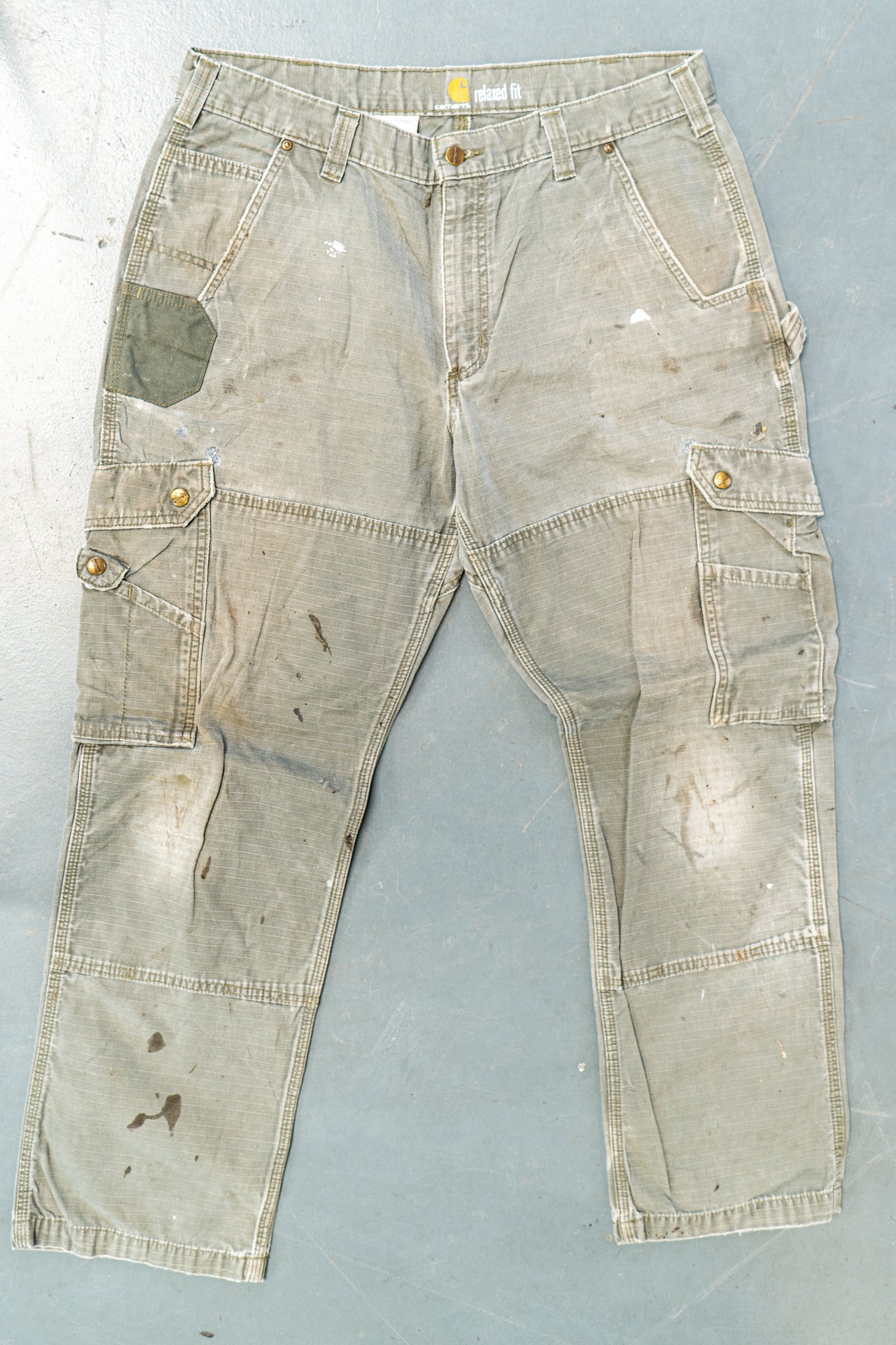 True Vintage Carhartt Carpenter Trousers – Green, w34,L30 Regular (1990s)