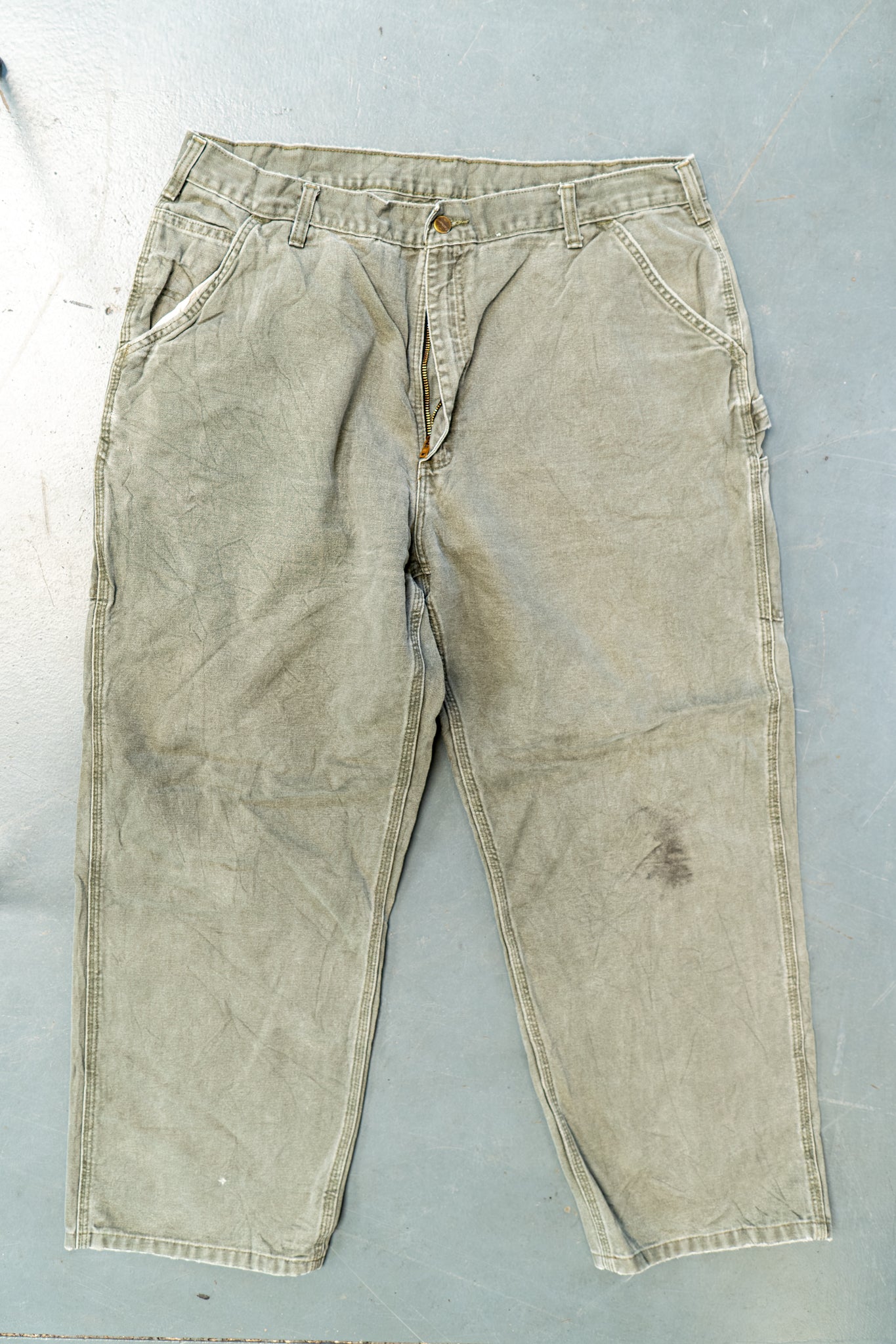 True Vintage Carhartt Carpenter Trousers – Green, w38,L30 Regular (1990s)