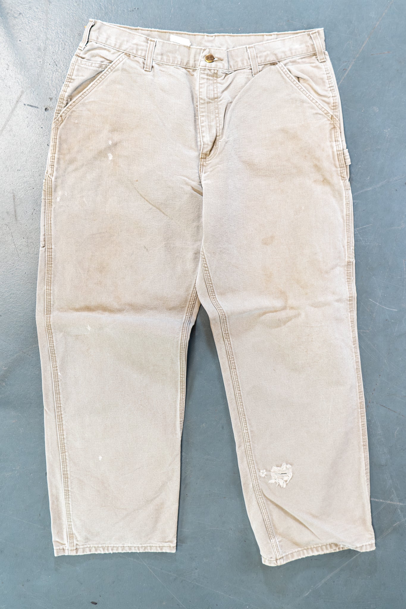 True Vintage Carhartt Carpenter Trousers – Beige, w34,L29 Regular (1990s)