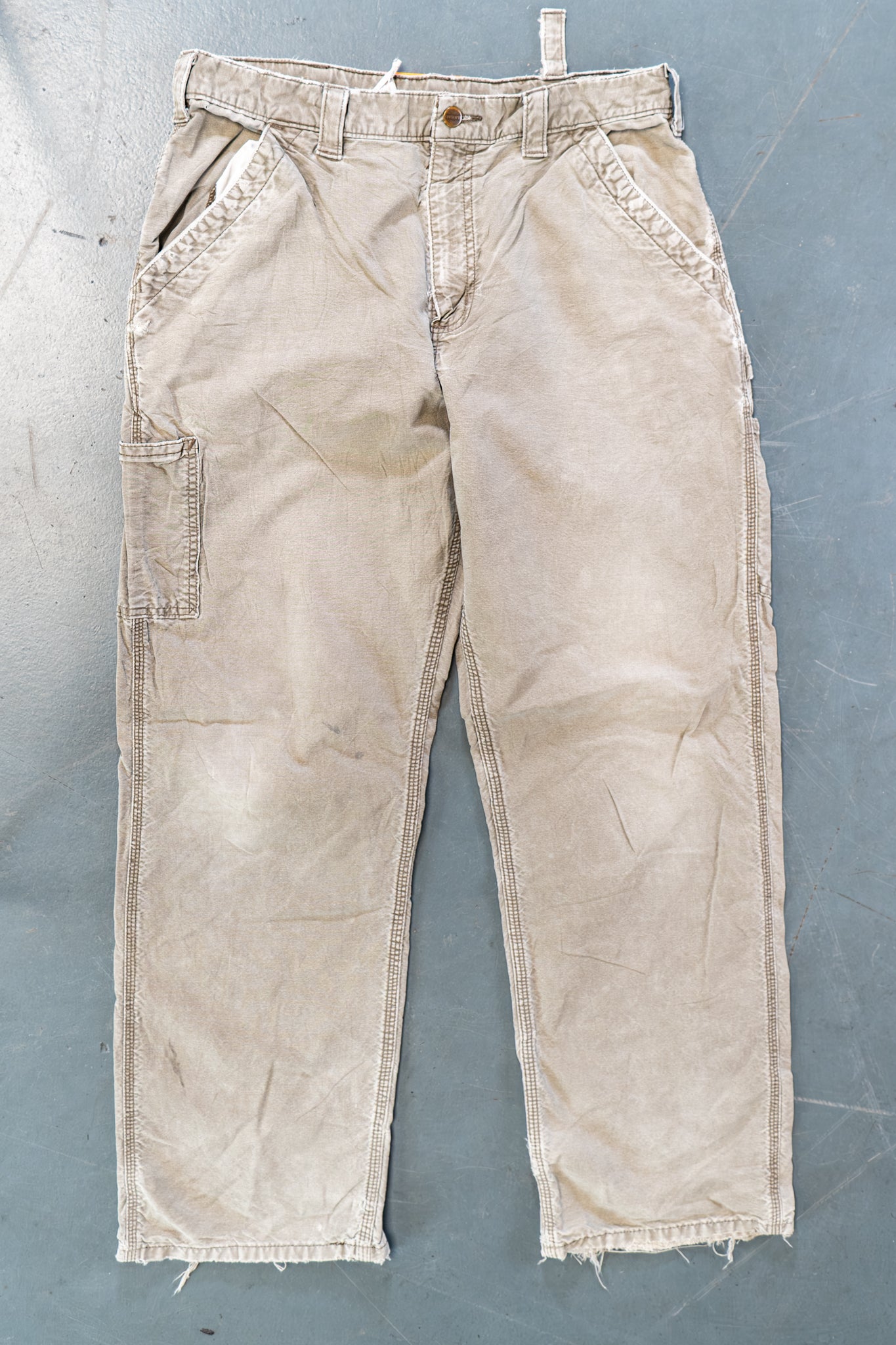 True Vintage Carhartt Carpenter Trousers – Beige, w32,L30 Regular (1990s)