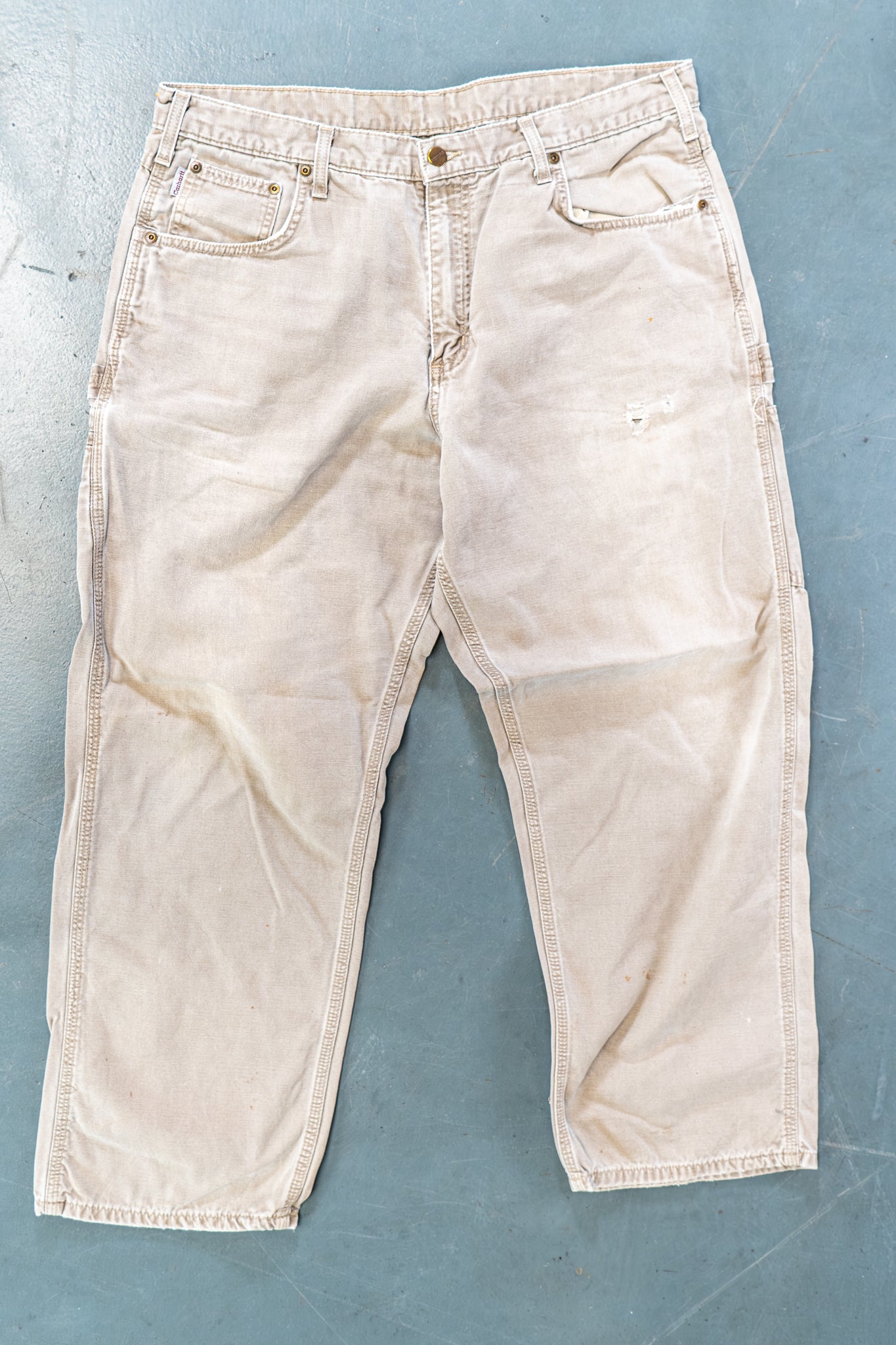 True Vintage Carhartt Carpenter Trousers – Beige, w36,L28 Regular (1990s)
