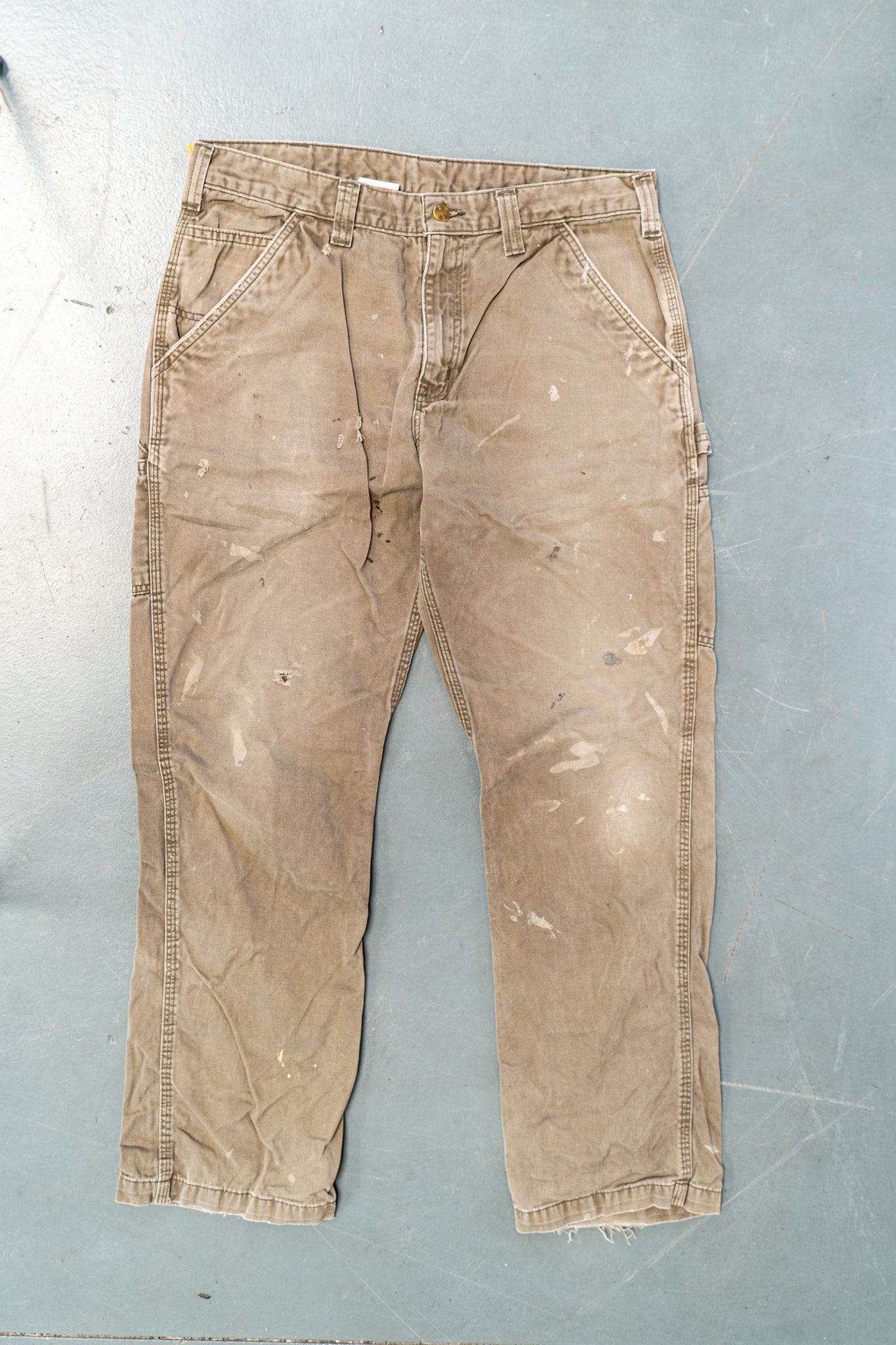 True Vintage Carhartt Carpenter Trousers – Beige, w34,L30 Regular (1990s)
