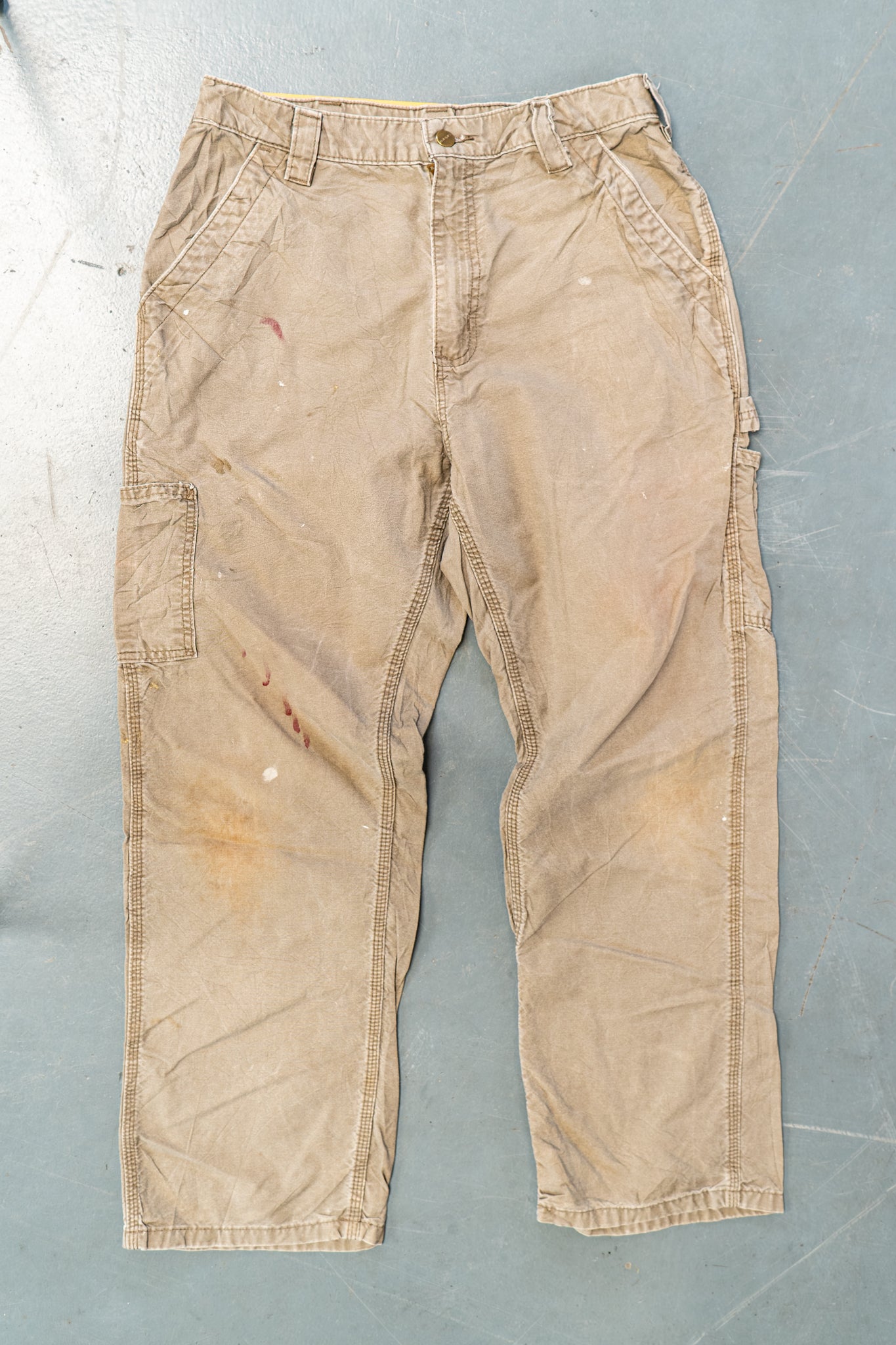 True Vintage Carhartt Carpenter Trousers – Beige, w32,L28 Regular (1990s)