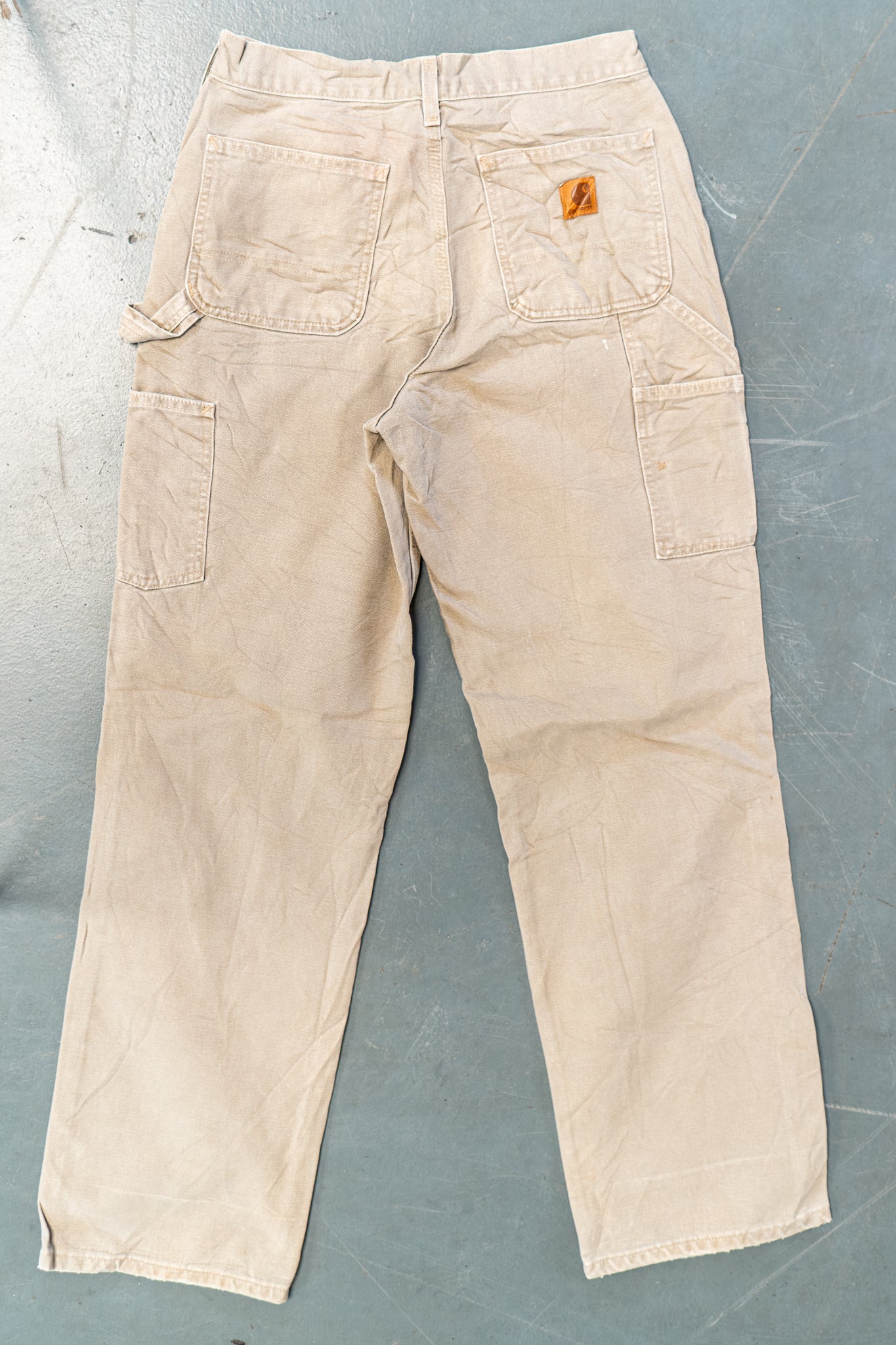 True Vintage Carhartt Carpenter Trousers – Beige, w27,L32 Regular (1990s)
