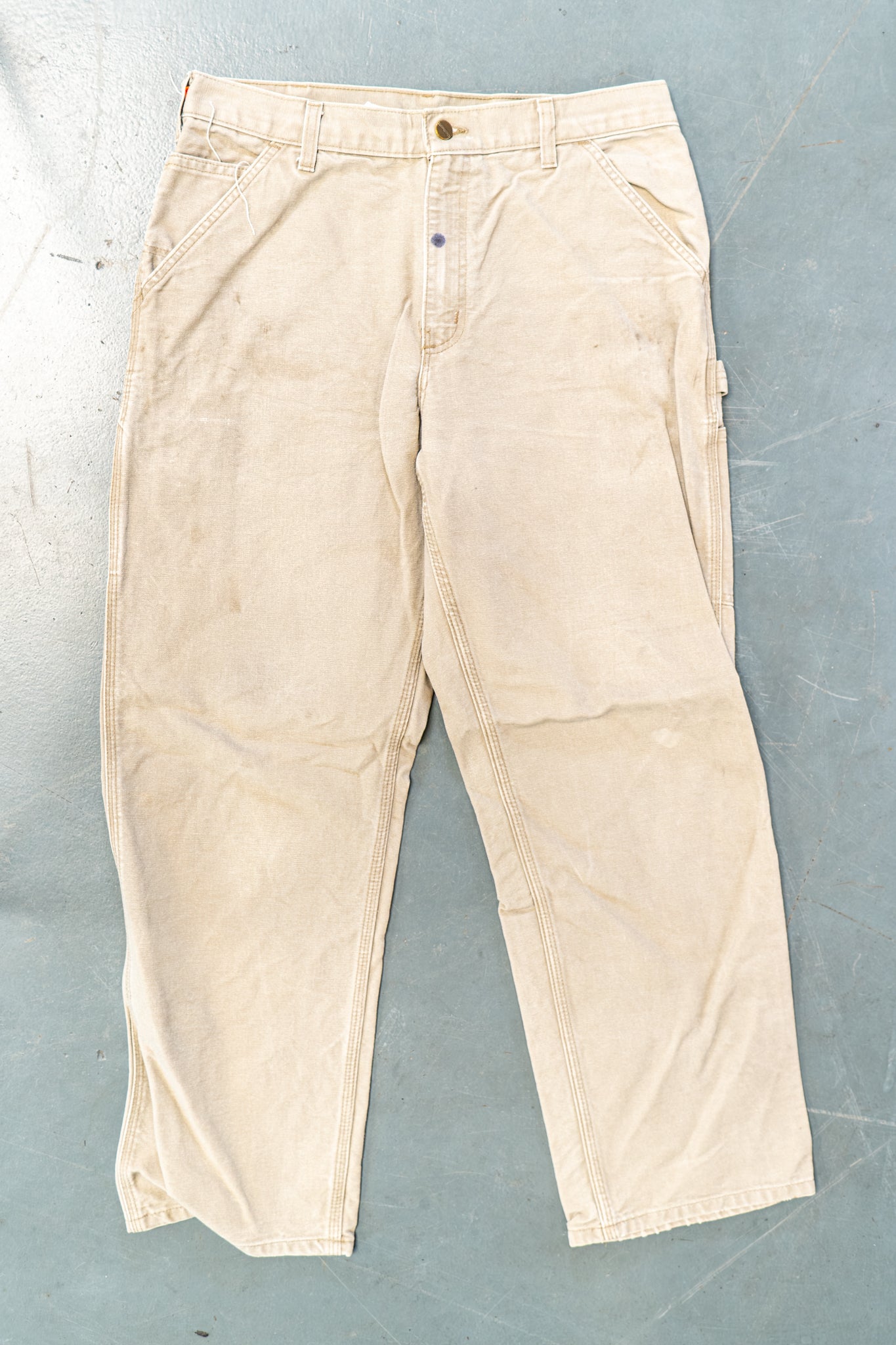 True Vintage Carhartt Carpenter Trousers – Beige, w32,L30 Regular (1990s)