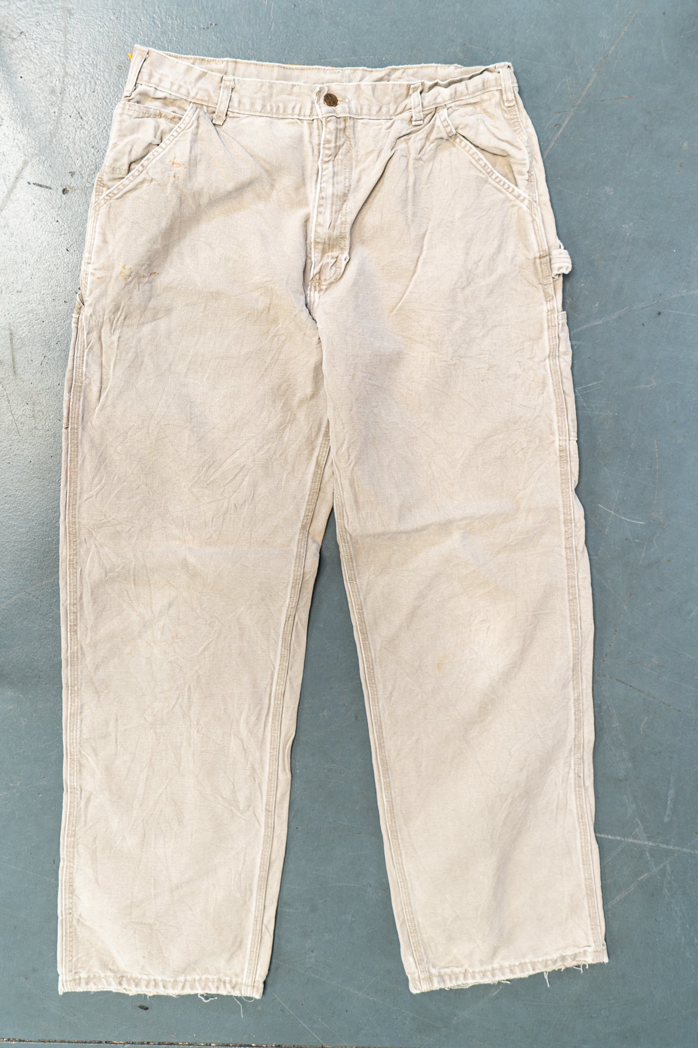 True Vintage Carhartt Carpenter Trousers – Beige, w34,L32 Regular (1990s)