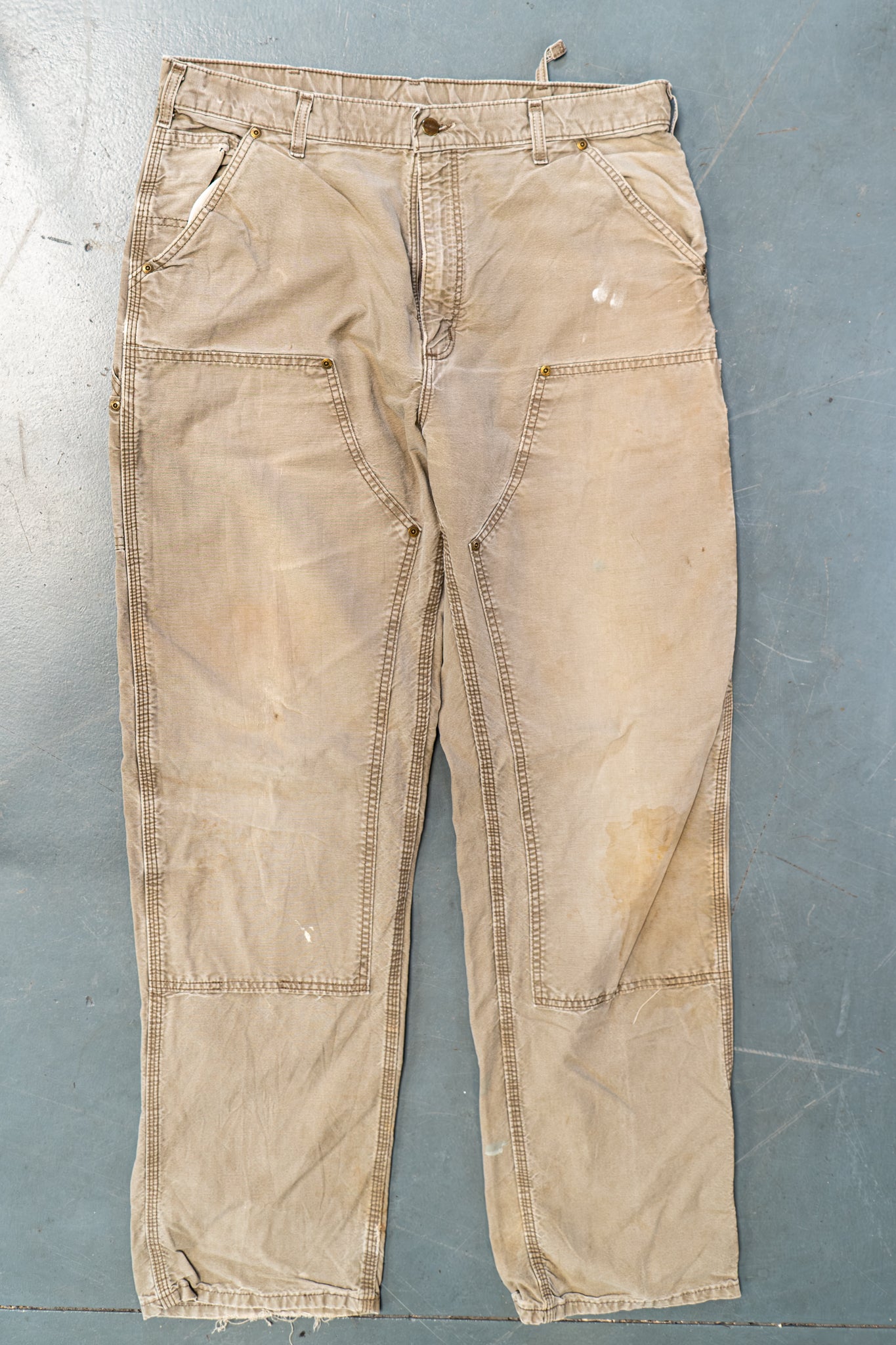 True Vintage Carhartt Carpenter Trousers - Double knee  – Beige, w36,L34 Regular (1990s)