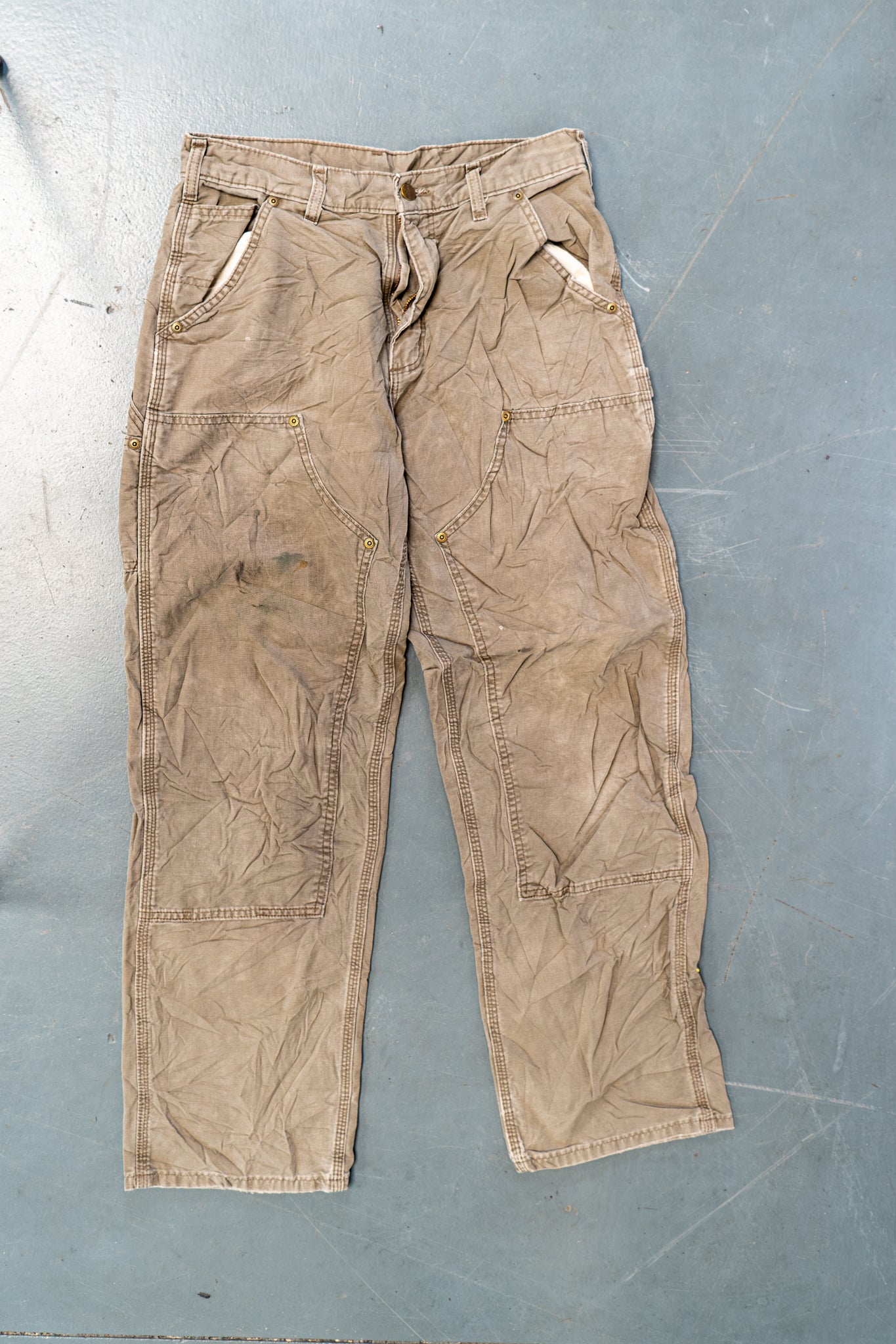 True Vintage Carhartt Carpenter Trousers - Double knee – Beige, w30,L30 Regular (1990s)