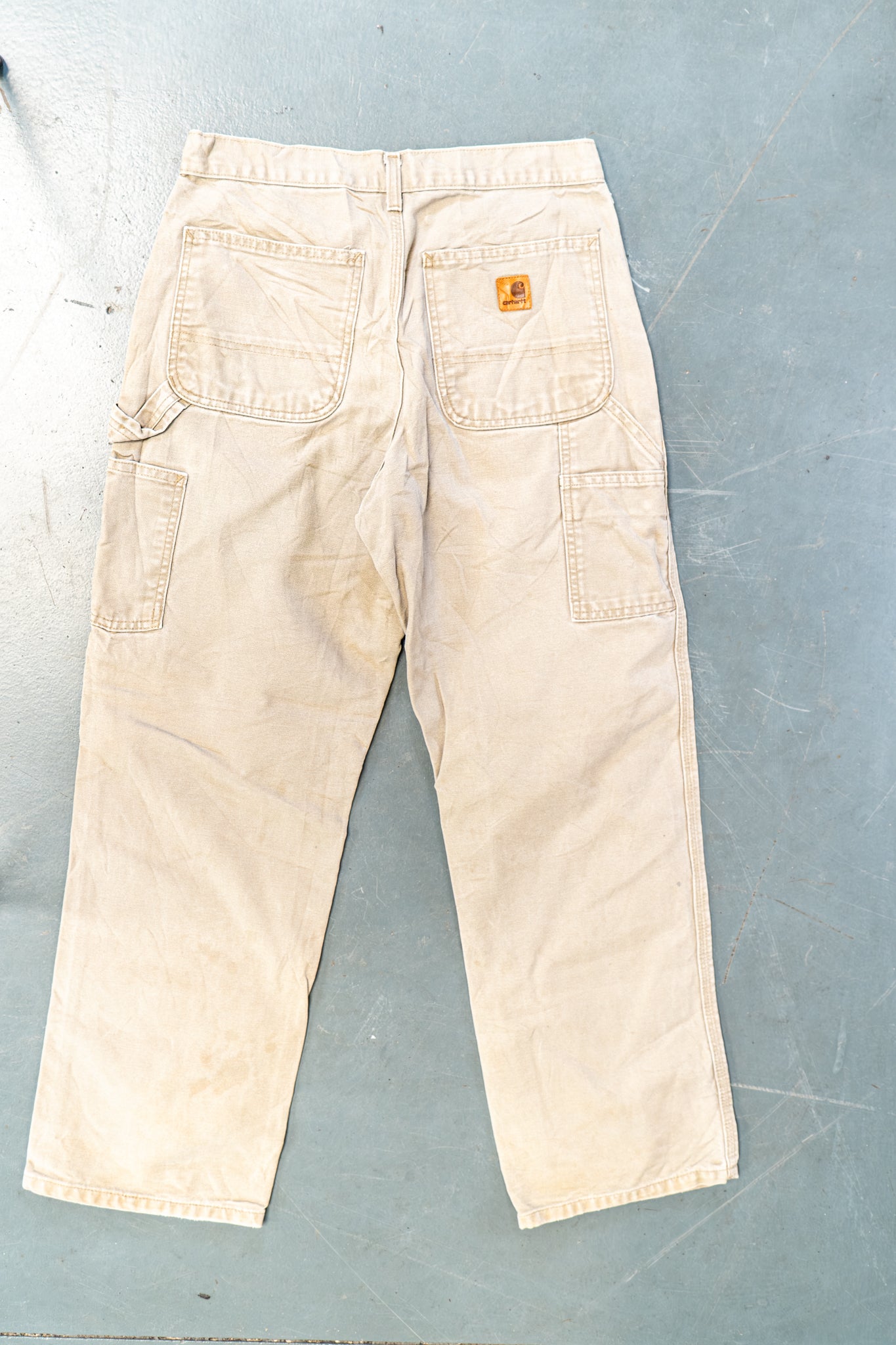 True Vintage Carhartt Carpenter Trousers – Beige, w28,L30 Regular (1990s)