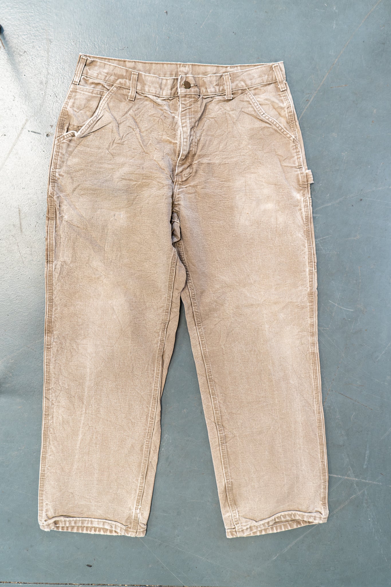True Vintage Carhartt Carpenter Trousers – Beige, w34,L30 Regular (1990s)