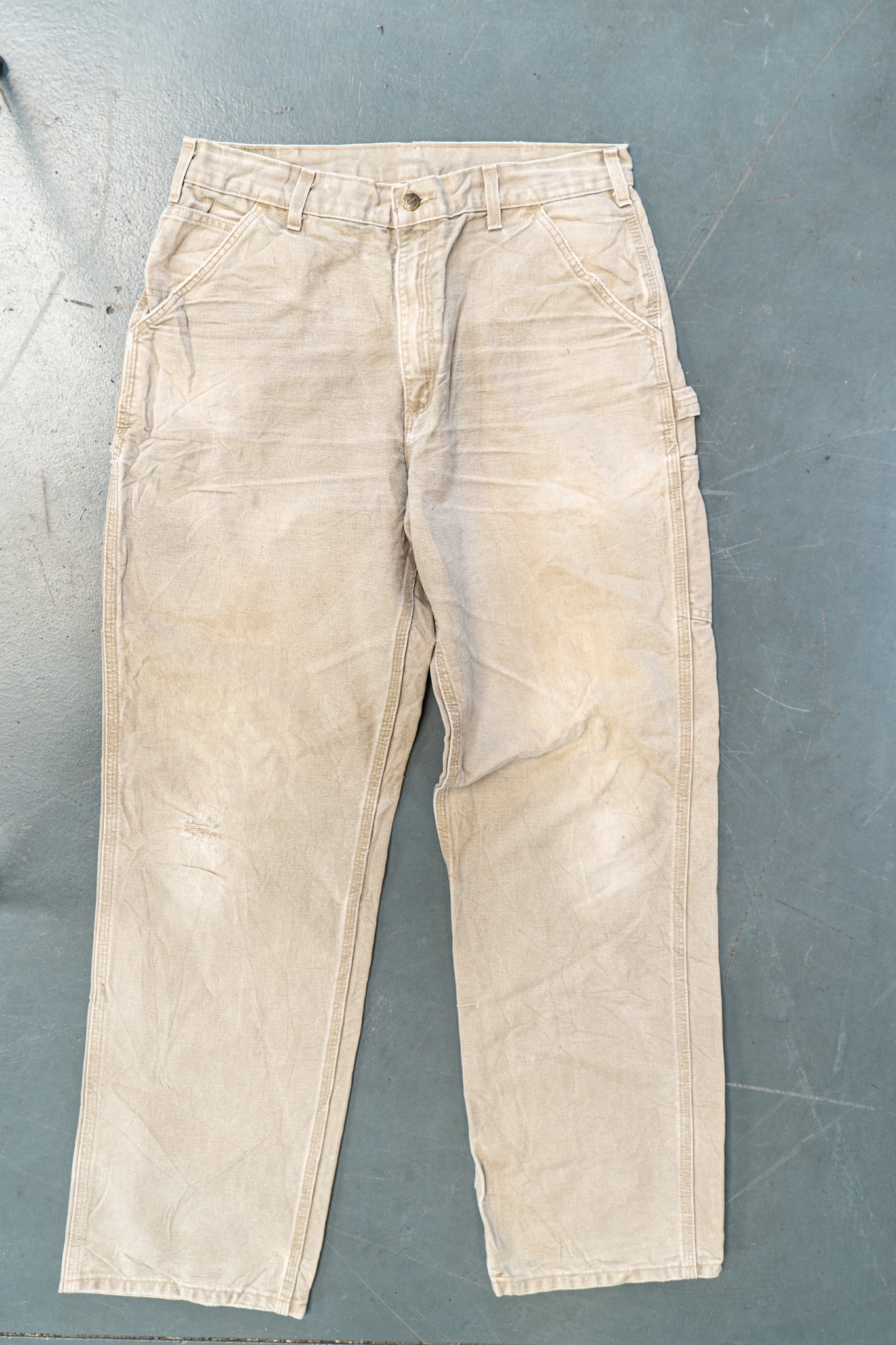True Vintage Carhartt Carpenter Trousers – Beige, w32,L30 Regular (1990s)