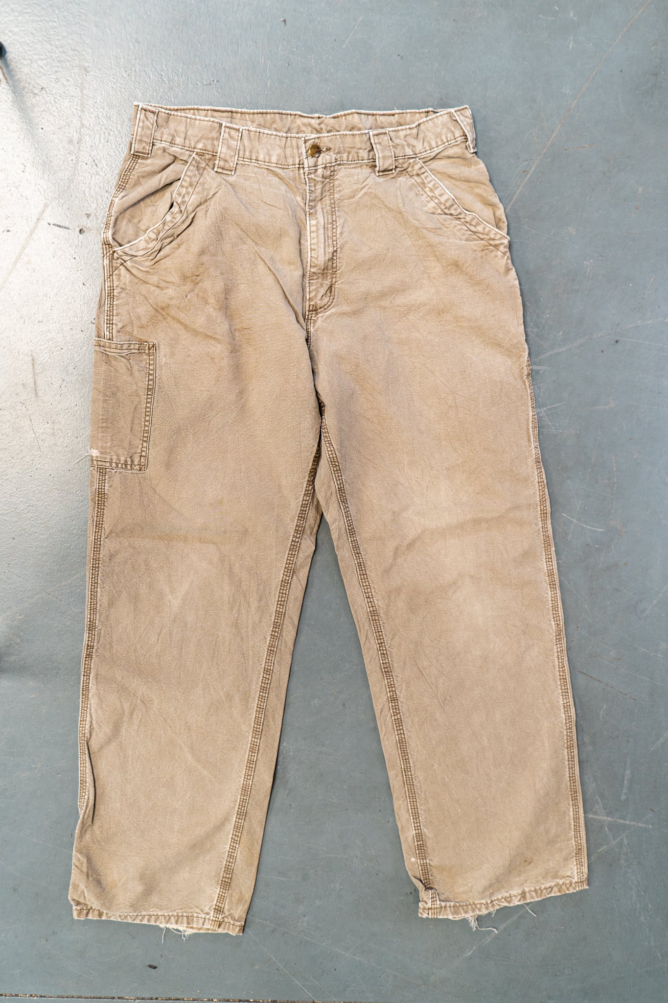 True Vintage Carhartt Carpenter Trousers – Beige, w32,L32 Regular (1990s)