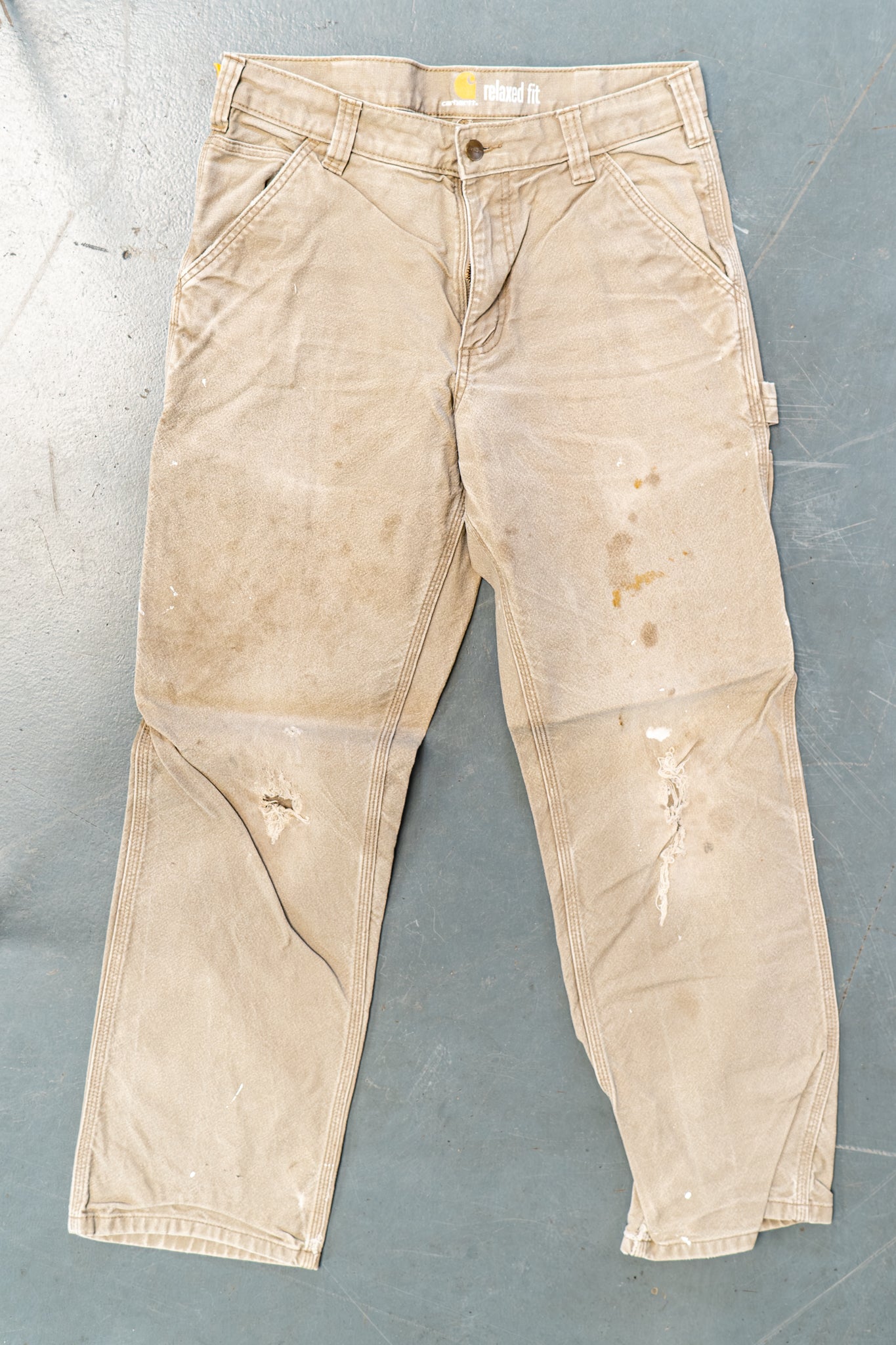 True Vintage Carhartt Carpenter Trousers – Beige, w31,L29 Regular (1990s)