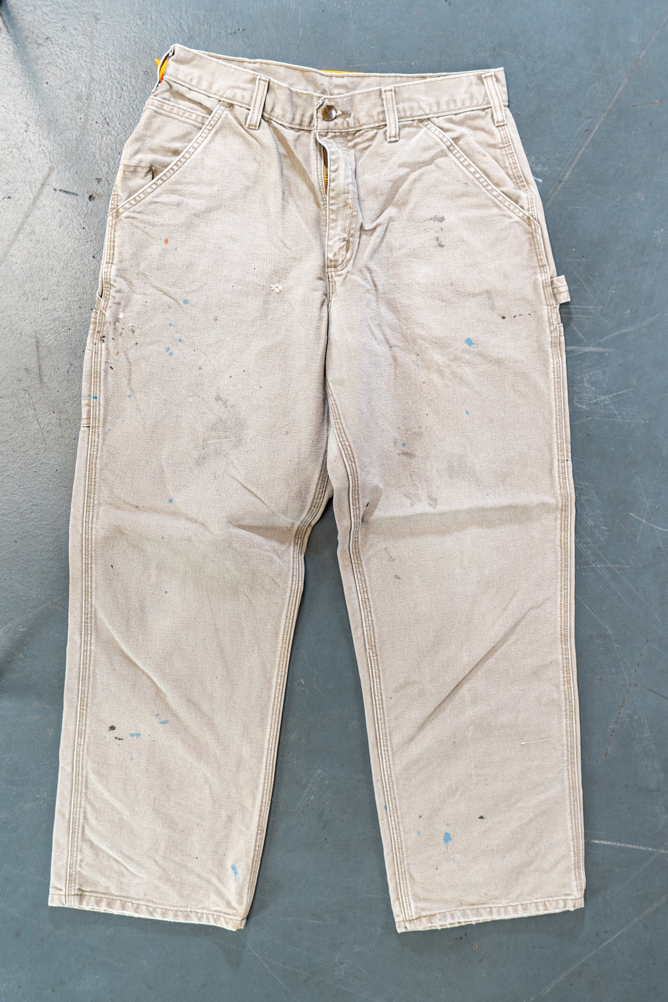 True Vintage Carhartt Carpenter Trousers – Beige, w28,L28 Regular (1990s)
