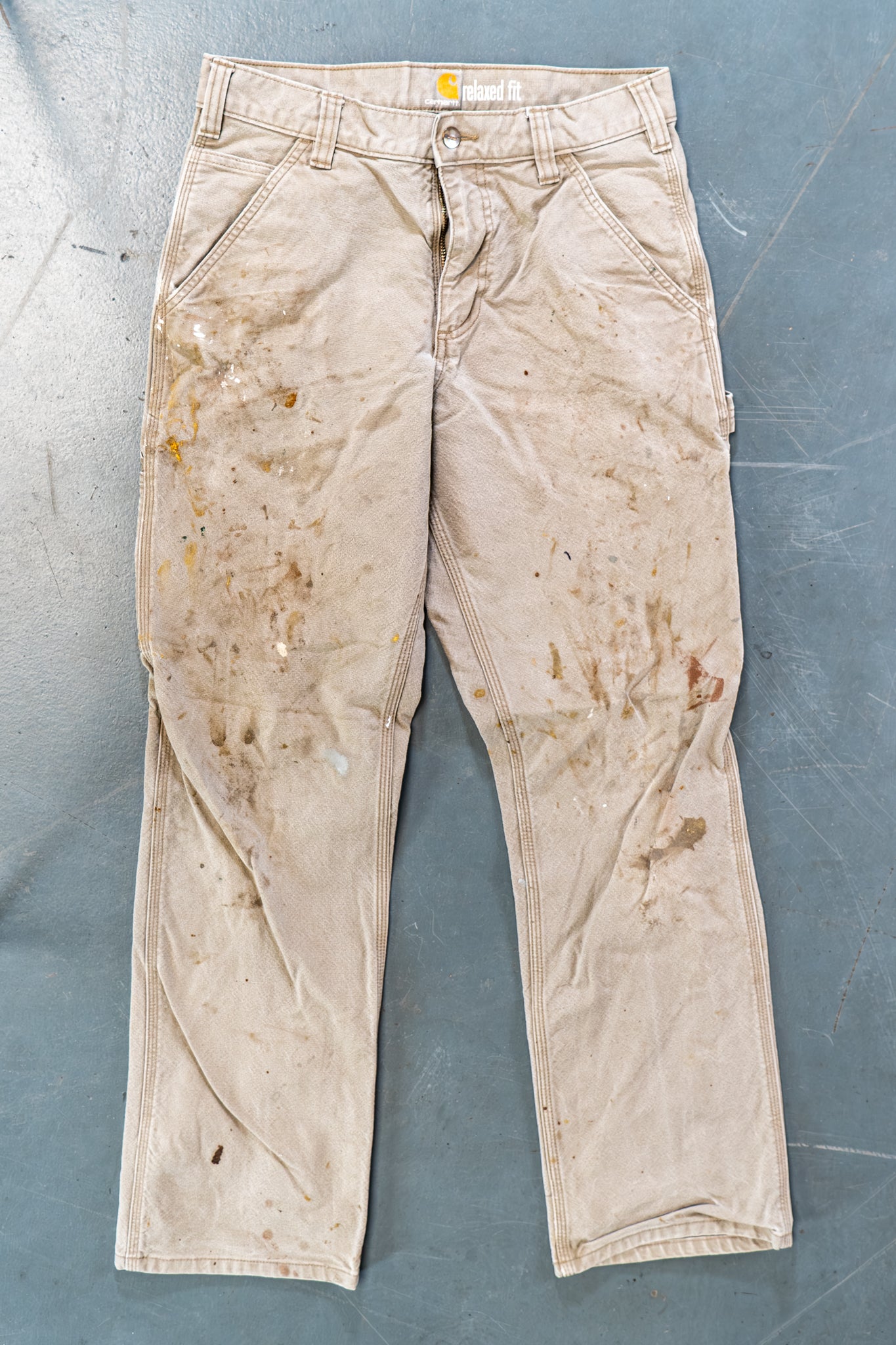 True Vintage Carhartt Carpenter Trousers – Beige, w30,L30 Regular (1990s)