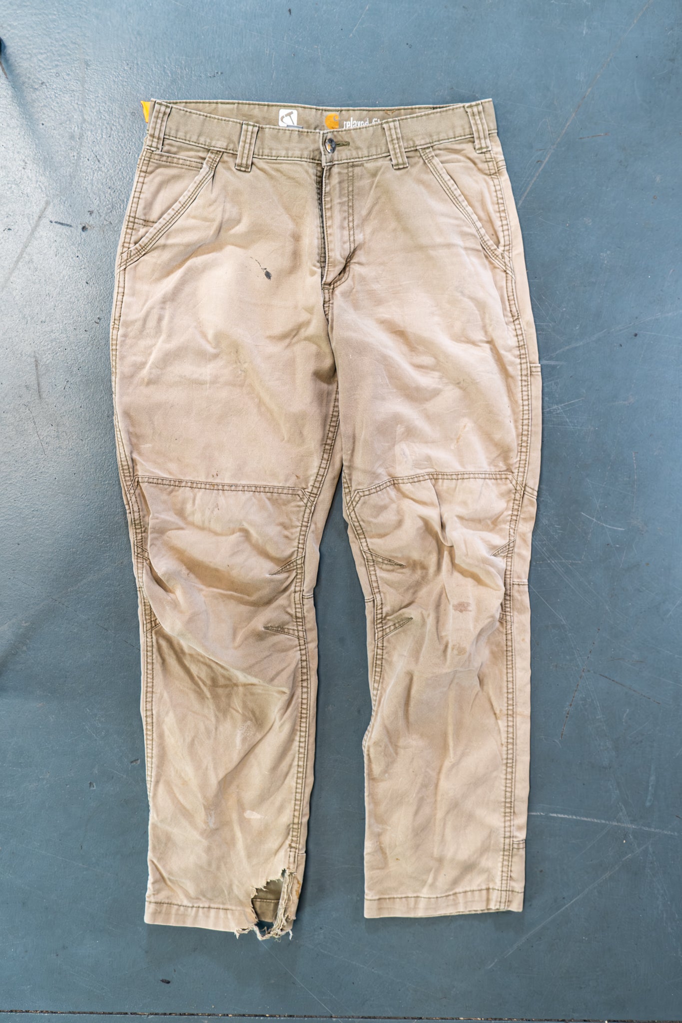 True Vintage Carhartt Carpenter Trousers – Beige, w32,L30 Regular (1990s)