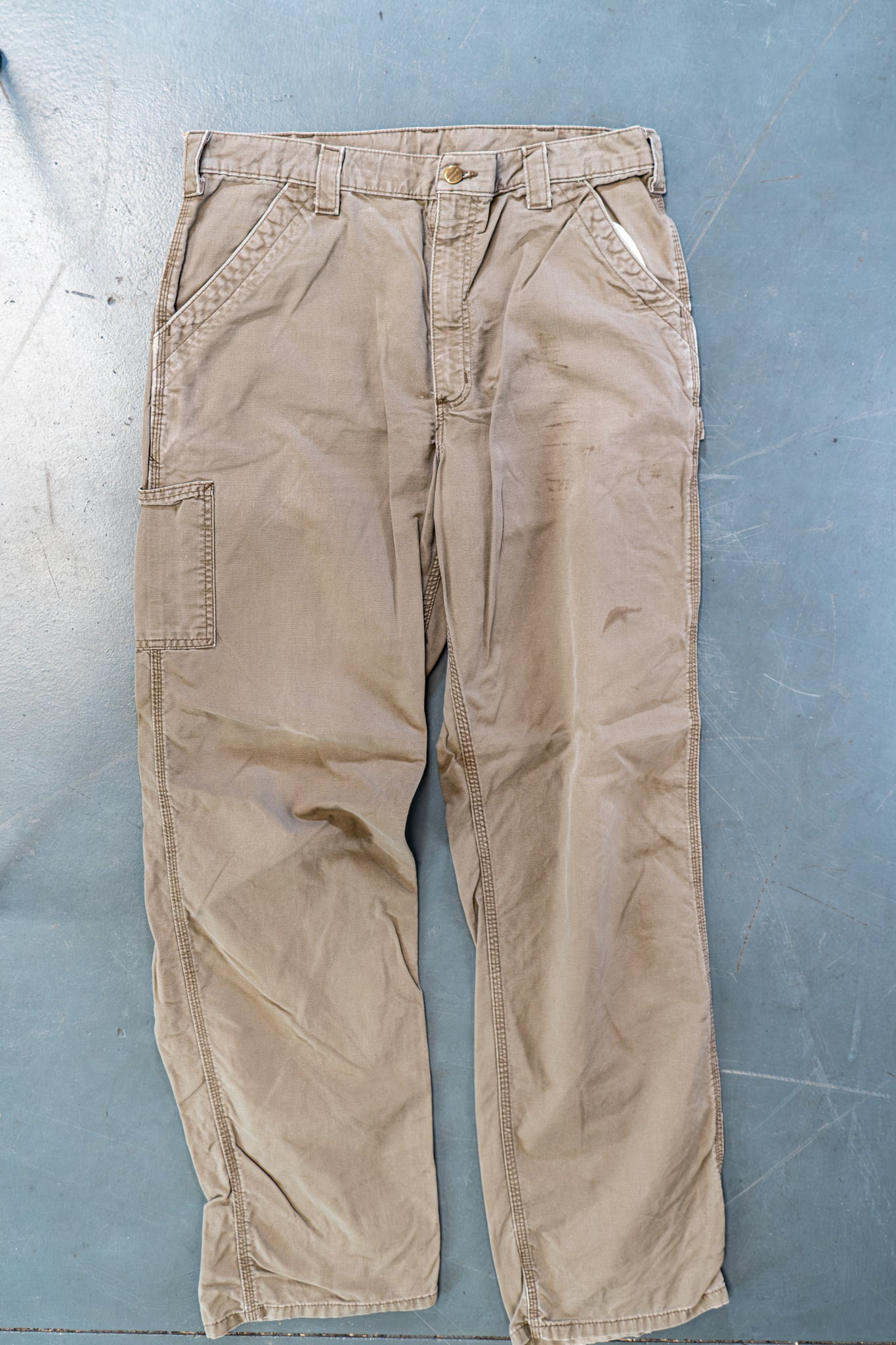 True Vintage Carhartt Carpenter Trousers – Beige, w34,L34 Regular (1990s)