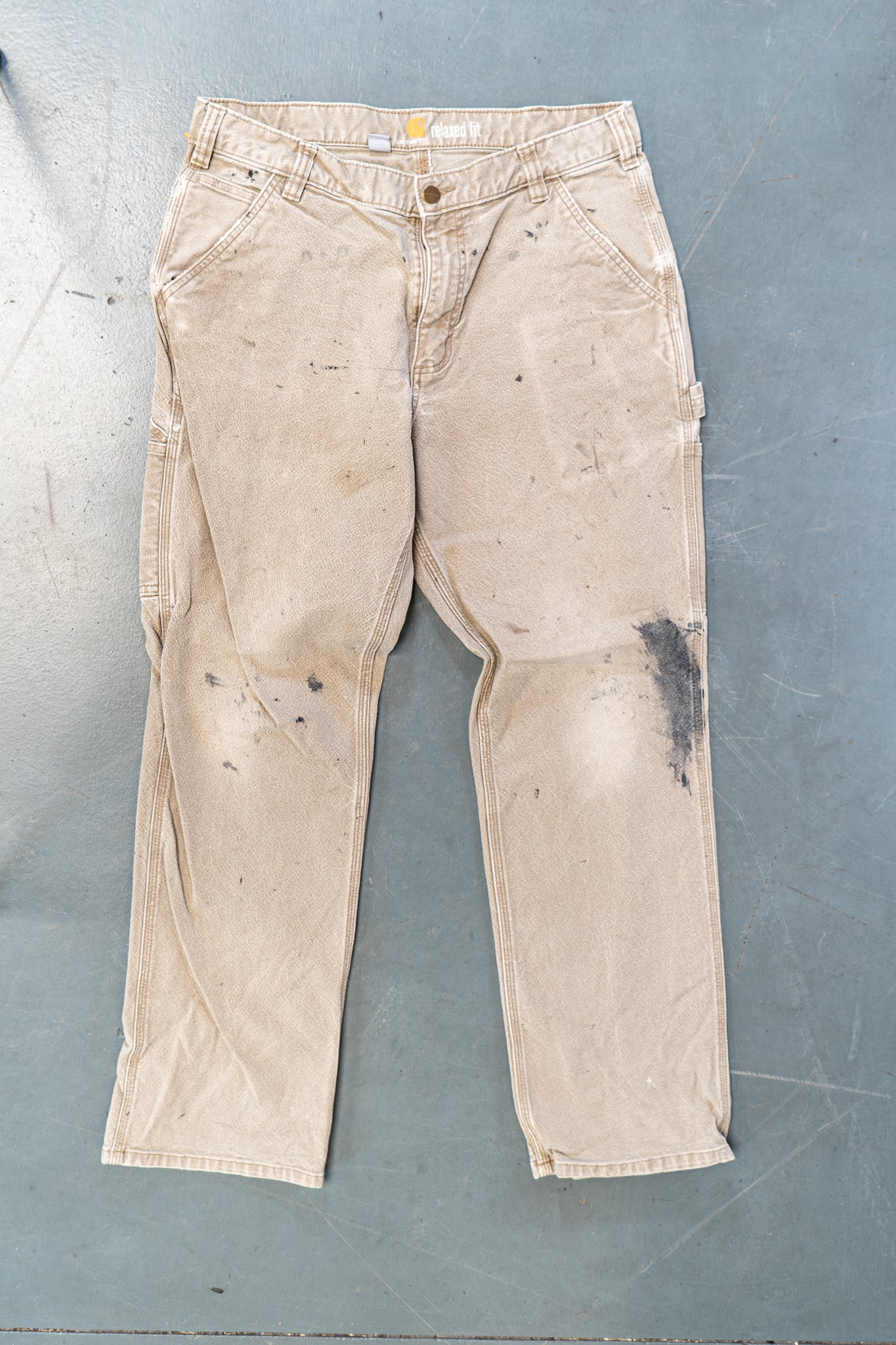 True Vintage Carhartt Carpenter Trousers – Beige, w32,L30 Regular (1990s)
