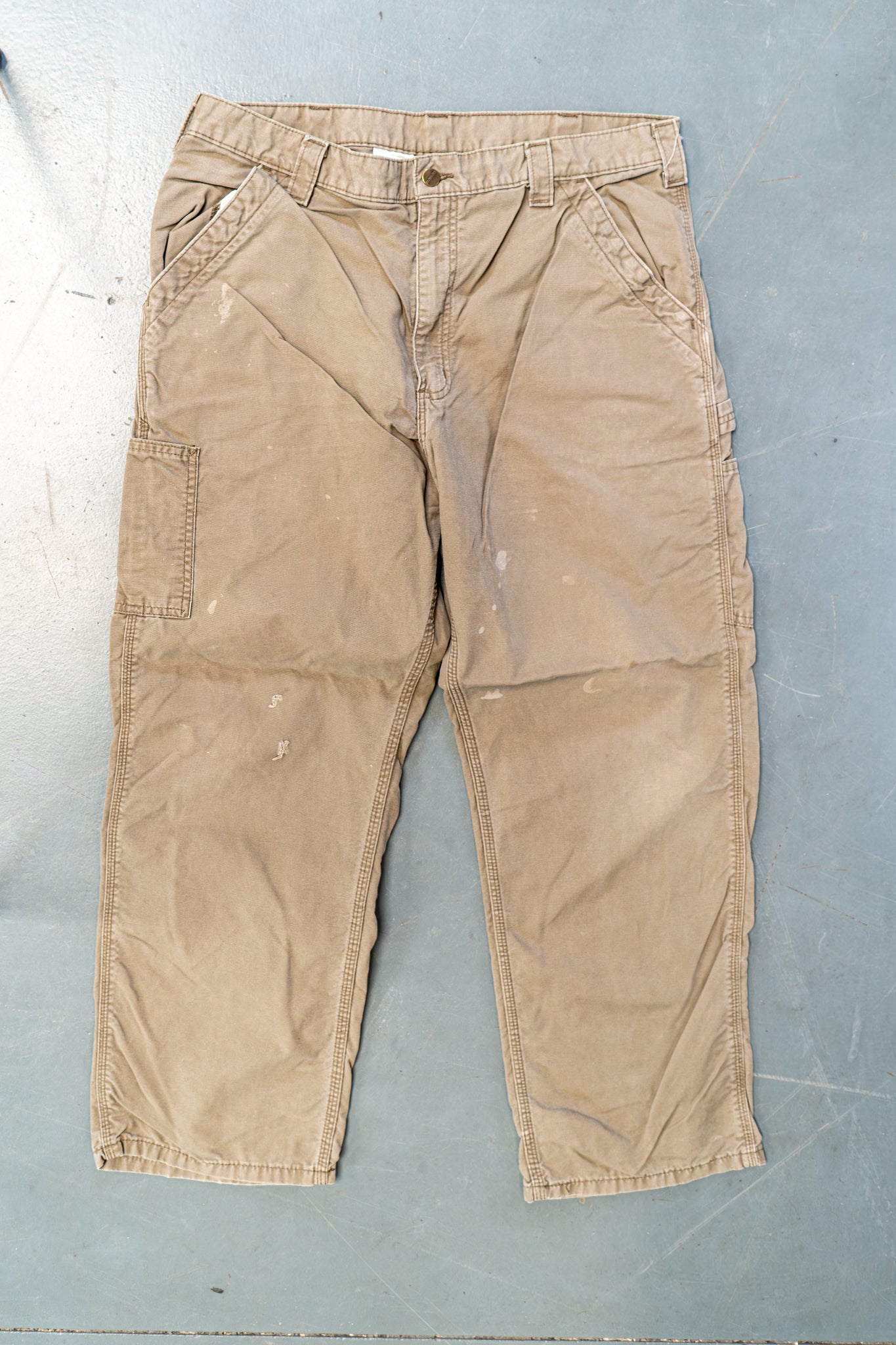 True Vintage Carhartt Carpenter Trousers – Beige, w35,L29 Regular (1990s)