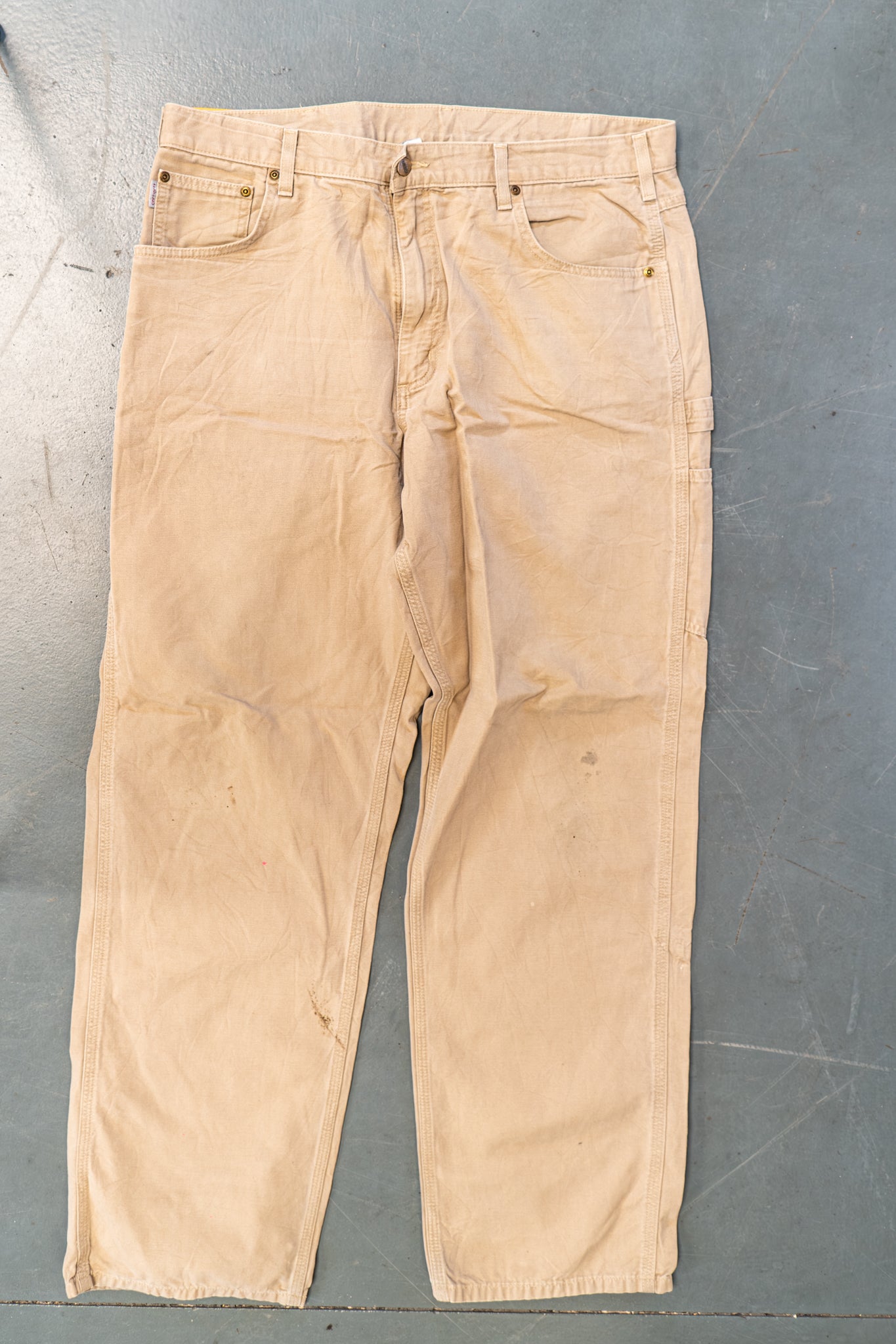 True Vintage Carhartt Carpenter Trousers – Beige, w38,L34 Regular (1990s)