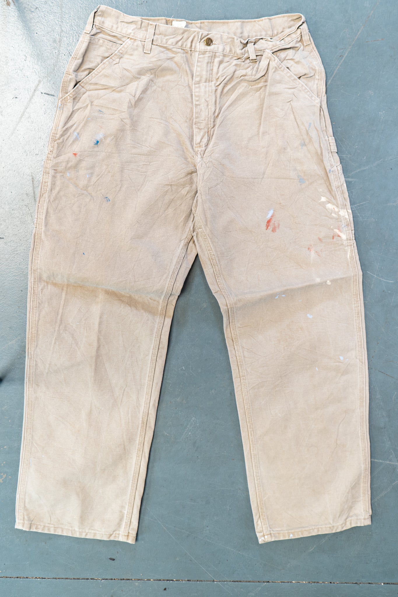 True Vintage Carhartt Carpenter Trousers – Beige, w34,L31 Regular (1990s)