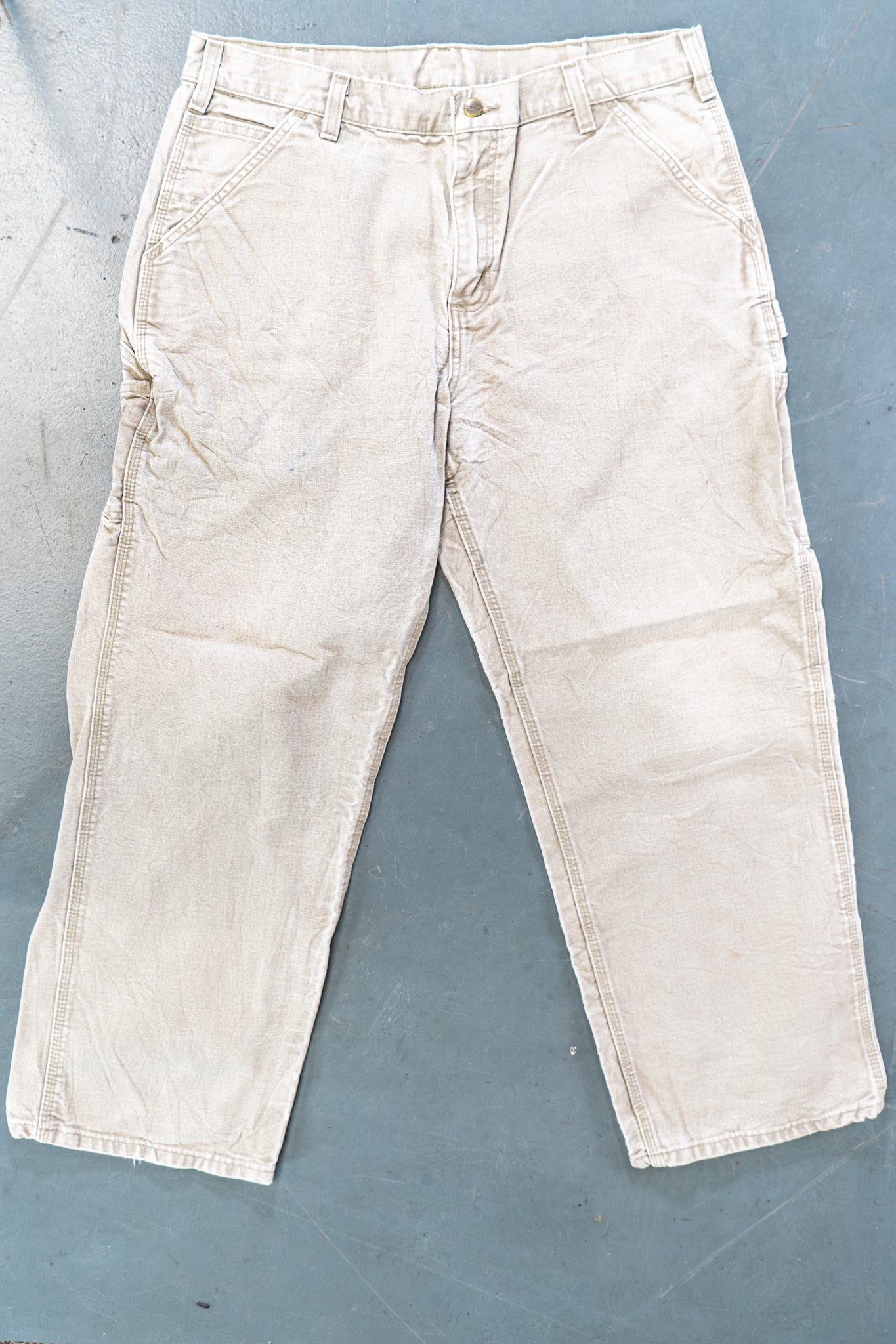 True Vintage Carhartt Carpenter Trousers – Beige, w36,L28 Regular (1990s)