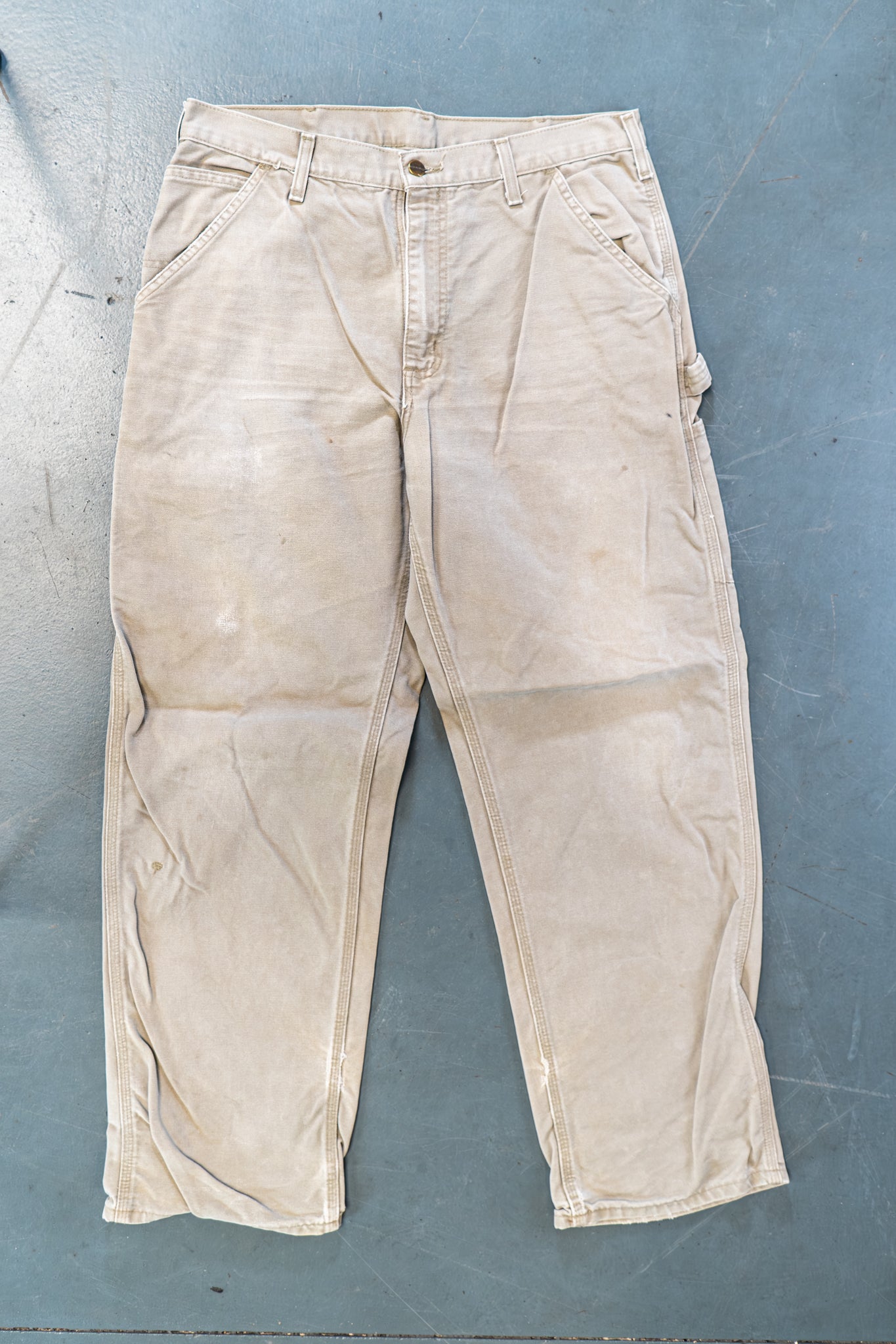 True Vintage Carhartt Carpenter Trousers – Beige, w33,L30 Regular (1990s)