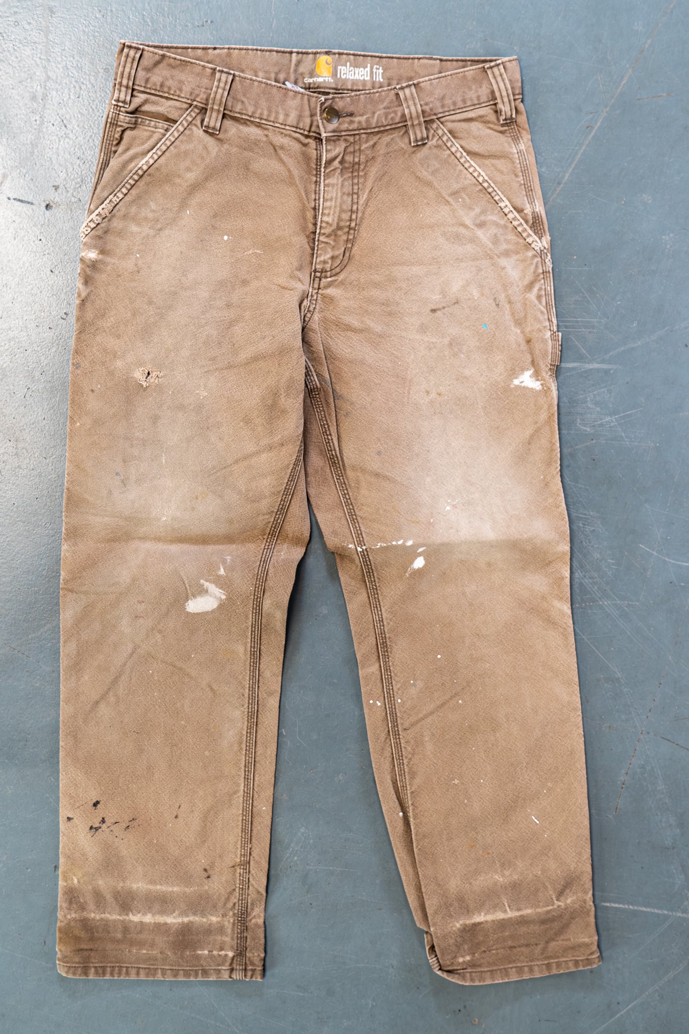 True Vintage Carhartt Carpenter Trousers – Beige, w32,L28 Regular (1990s)