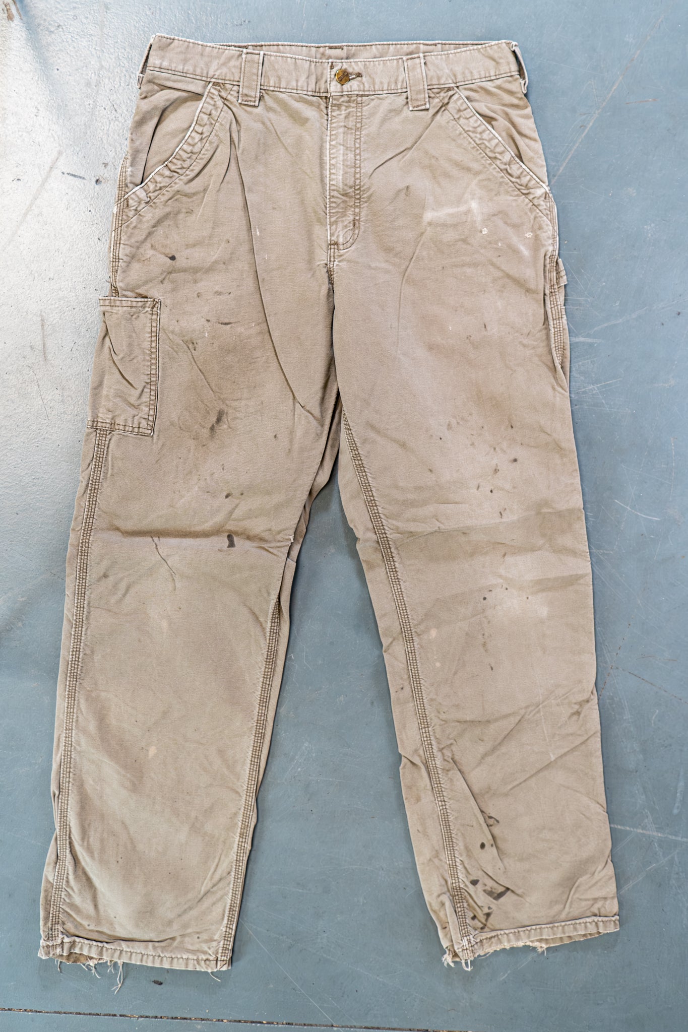 True Vintage Carhartt Carpenter Trousers – Beige, w33,L32 Regular (1990s)