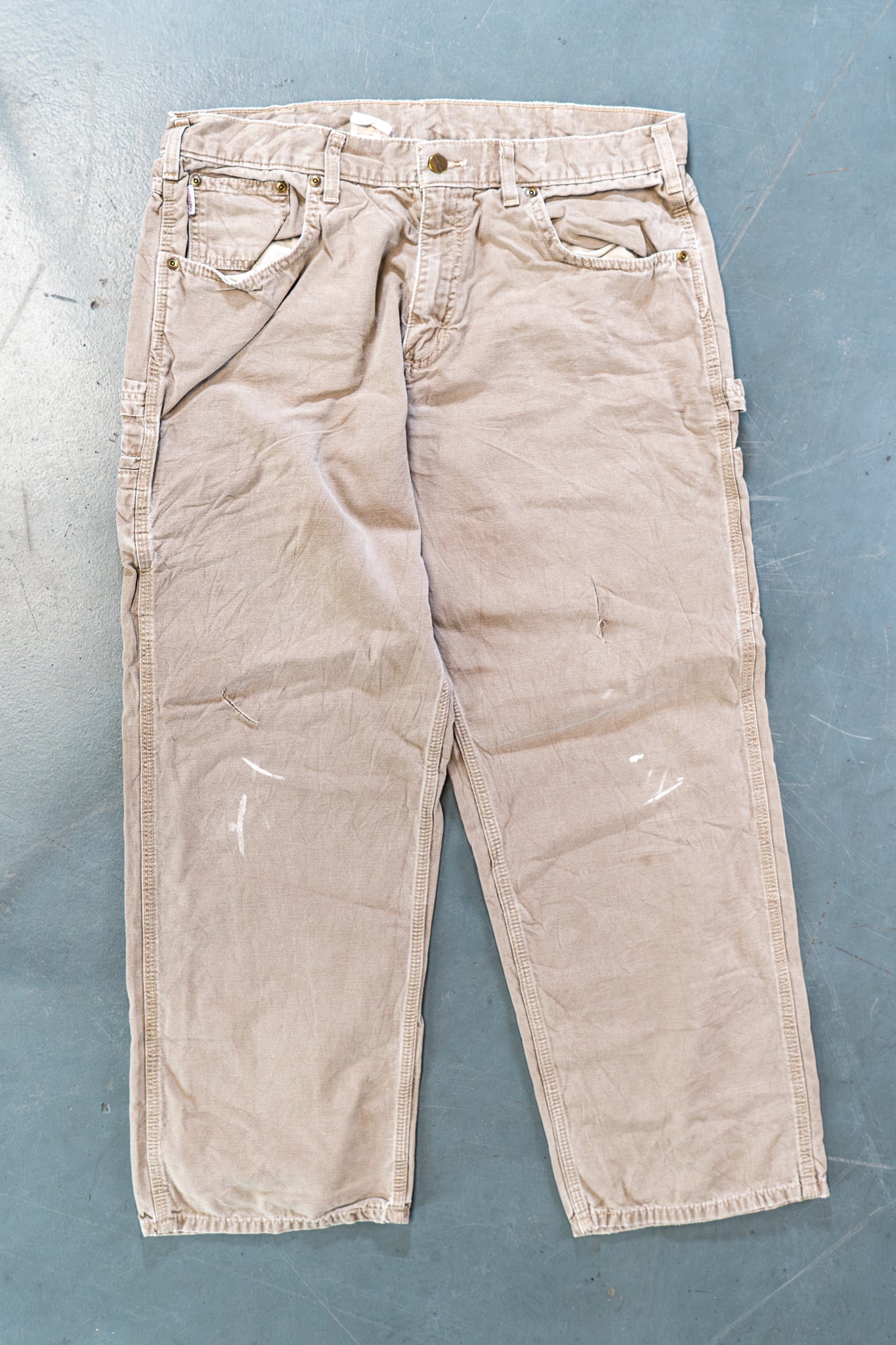 True Vintage Carhartt Carpenter Trousers – Beige, w34,L29 Regular (1990s)