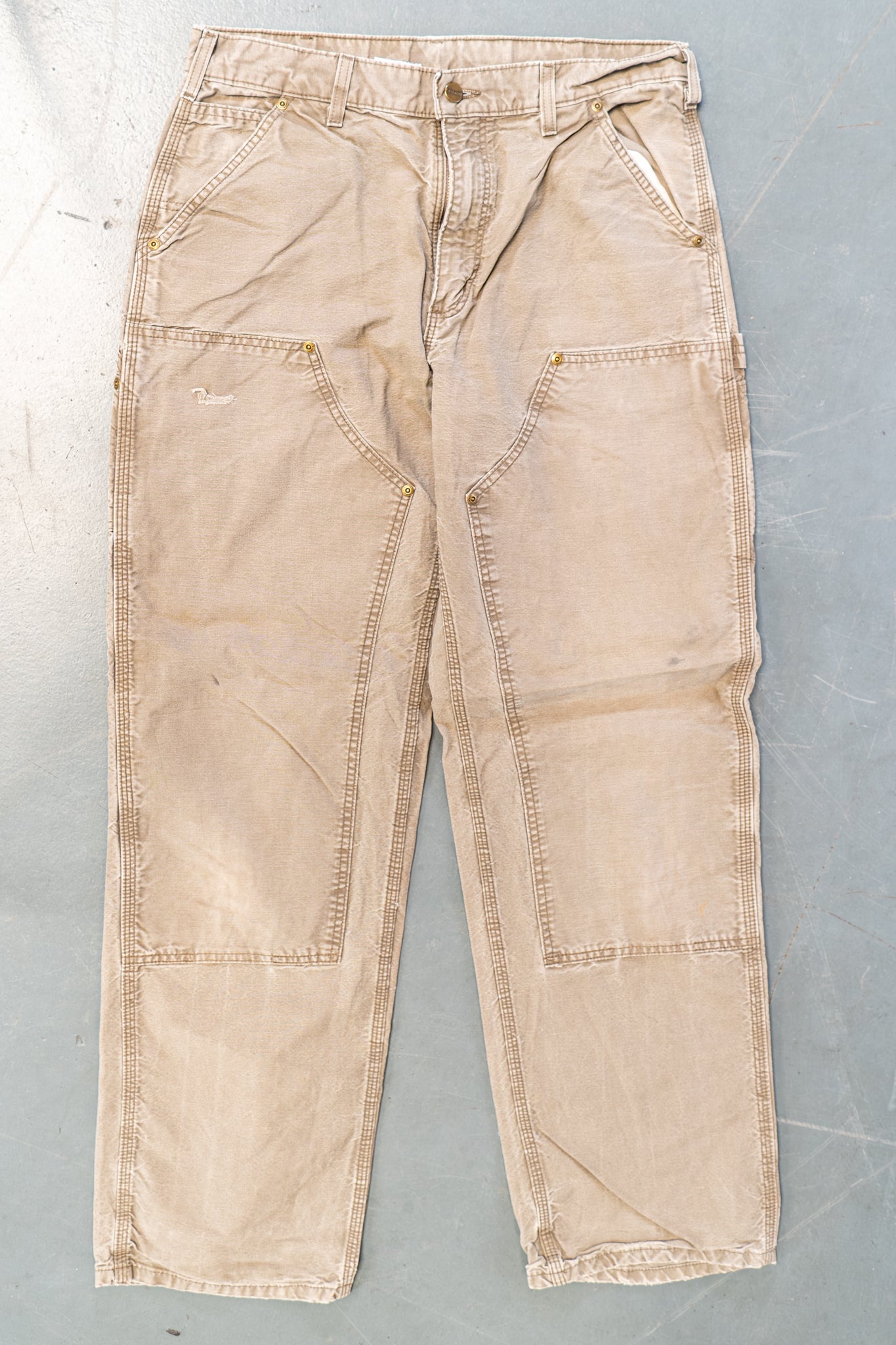 True Vintage Carhartt Carpenter Trousers - Double knee – Beige, w32,L31 Regular (1990s)